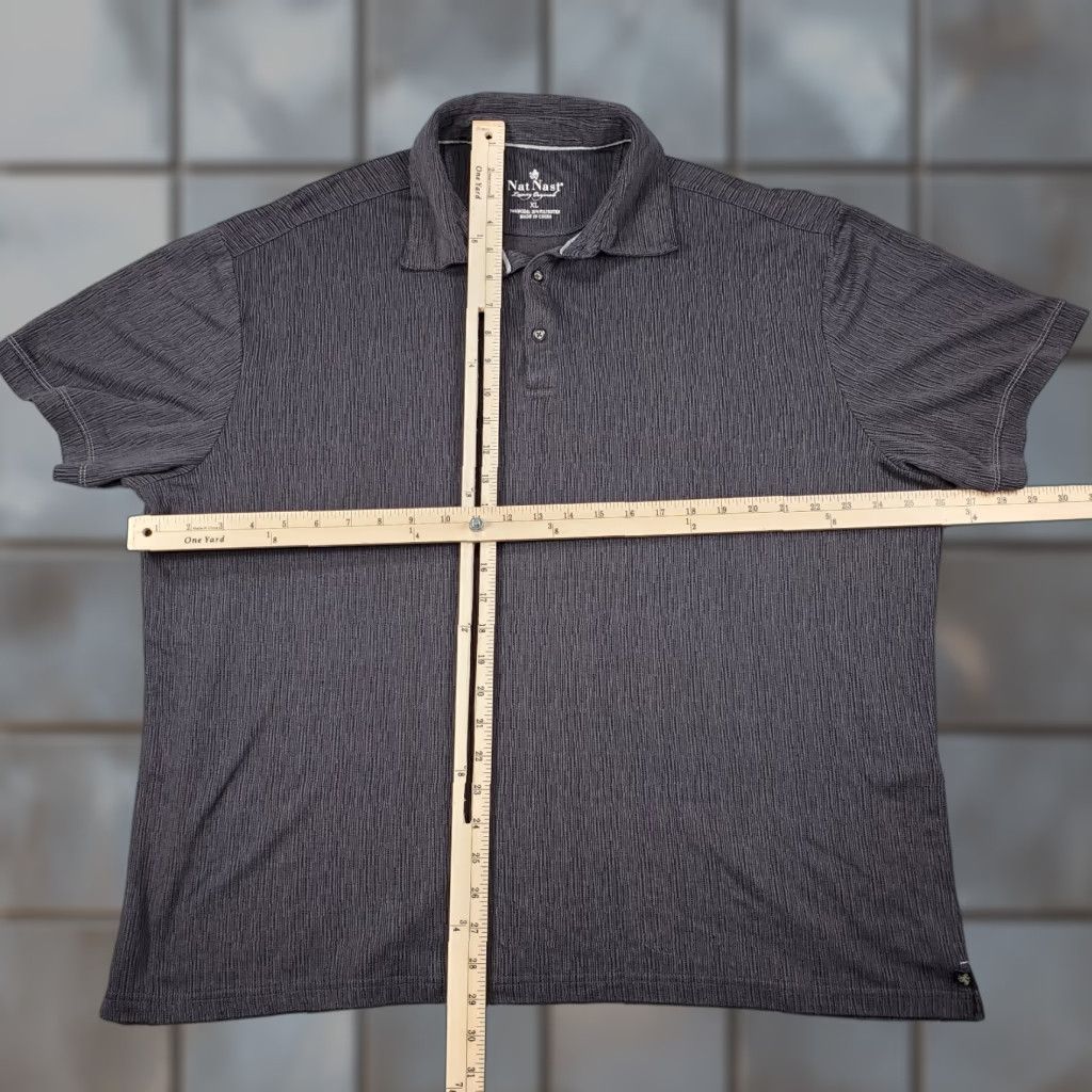 Nat Nast NAT NAST Luxury Originals Polo Shirt XL Dark Gray Print Golf Polo Shirt Men XL Gray/Nat Nast Luxury Originals Golf Polo Shirt Dark Gray Print Size US XL / EU 56 / 4 - 1 Thumbnail