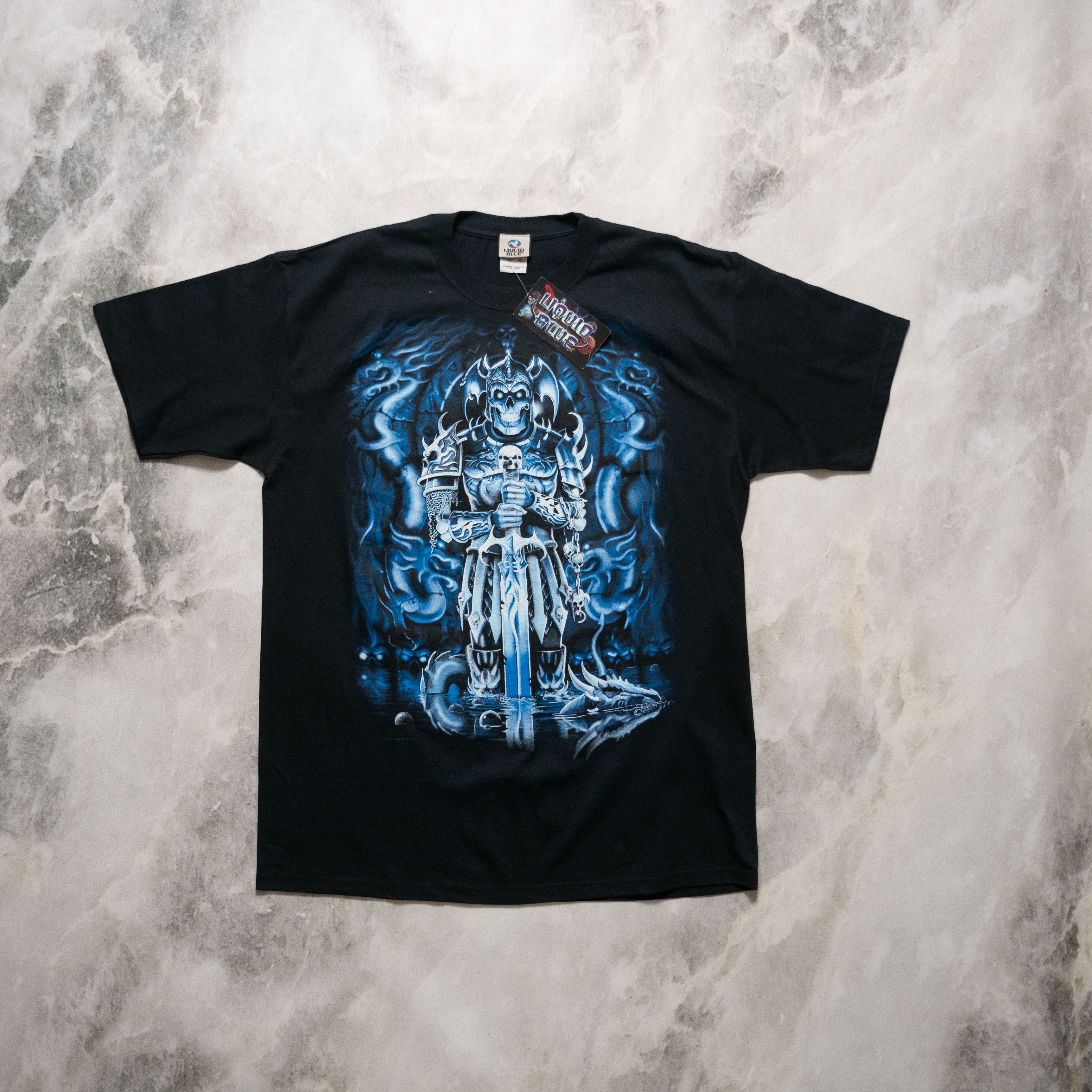 Liquid Blue × Vintage Vintage Liquid Blue Skeleton Knight Deadstock T-shirt XL Size US XL / EU 56 / 4 - 1 Thumbnail