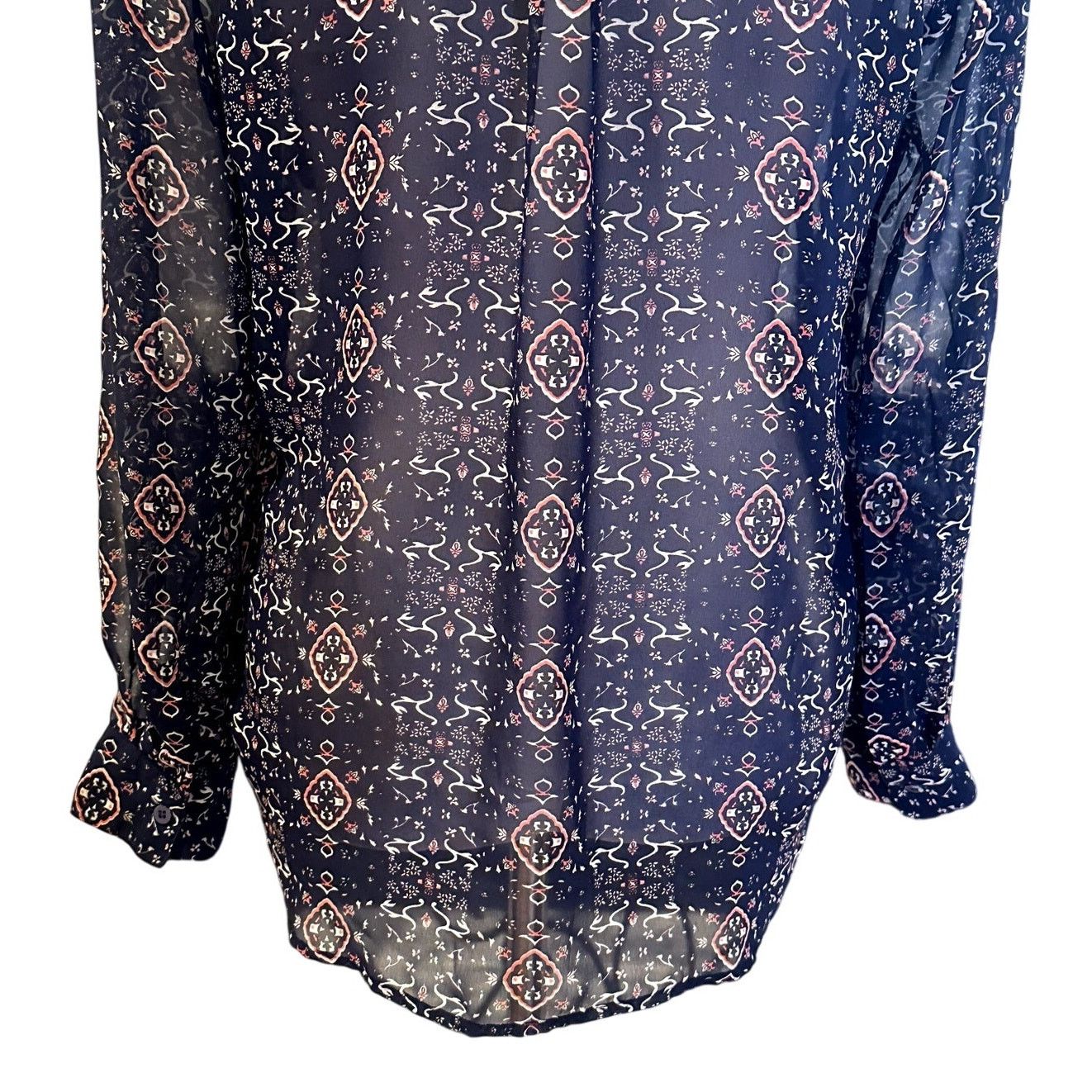 Other Collective Concepts Women's Long Sleeve Sheer Button Front S Size S / US 4 / IT 40 - 6 Thumbnail