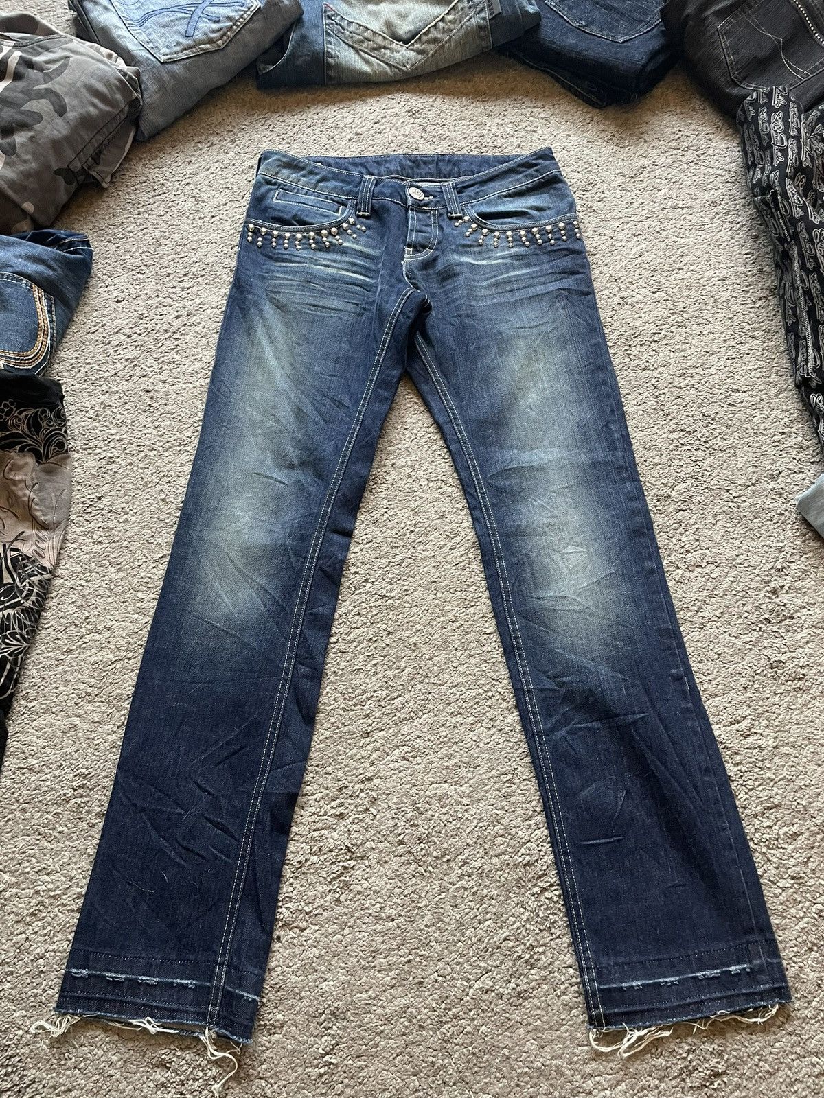 Other Made in italy jeans with studs avant garde denim Size 33" - 1 Thumbnail