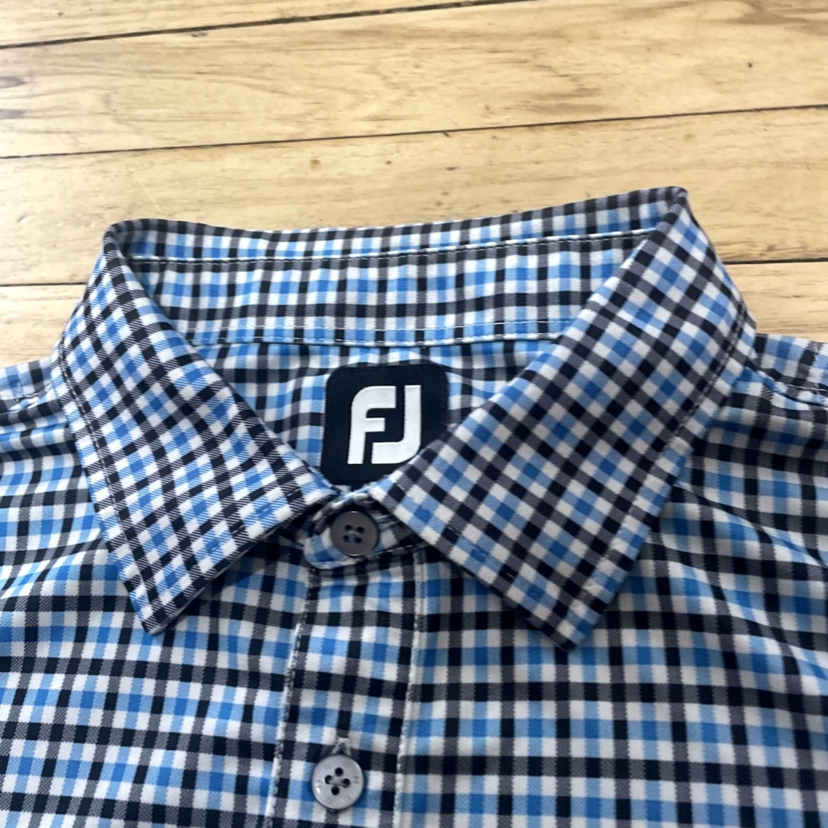 Footjoy FootJoy Polo Shirt Men L Blue Black Check Plaid Preppy Golf Jersey Stretch FJ L Size US L / EU 52-54 / 3 - 5 Thumbnail