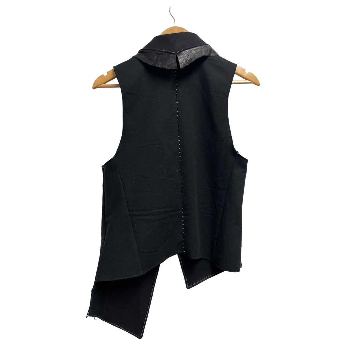 Designer Thaimai leather lapel vest Size 36S - 3 Thumbnail