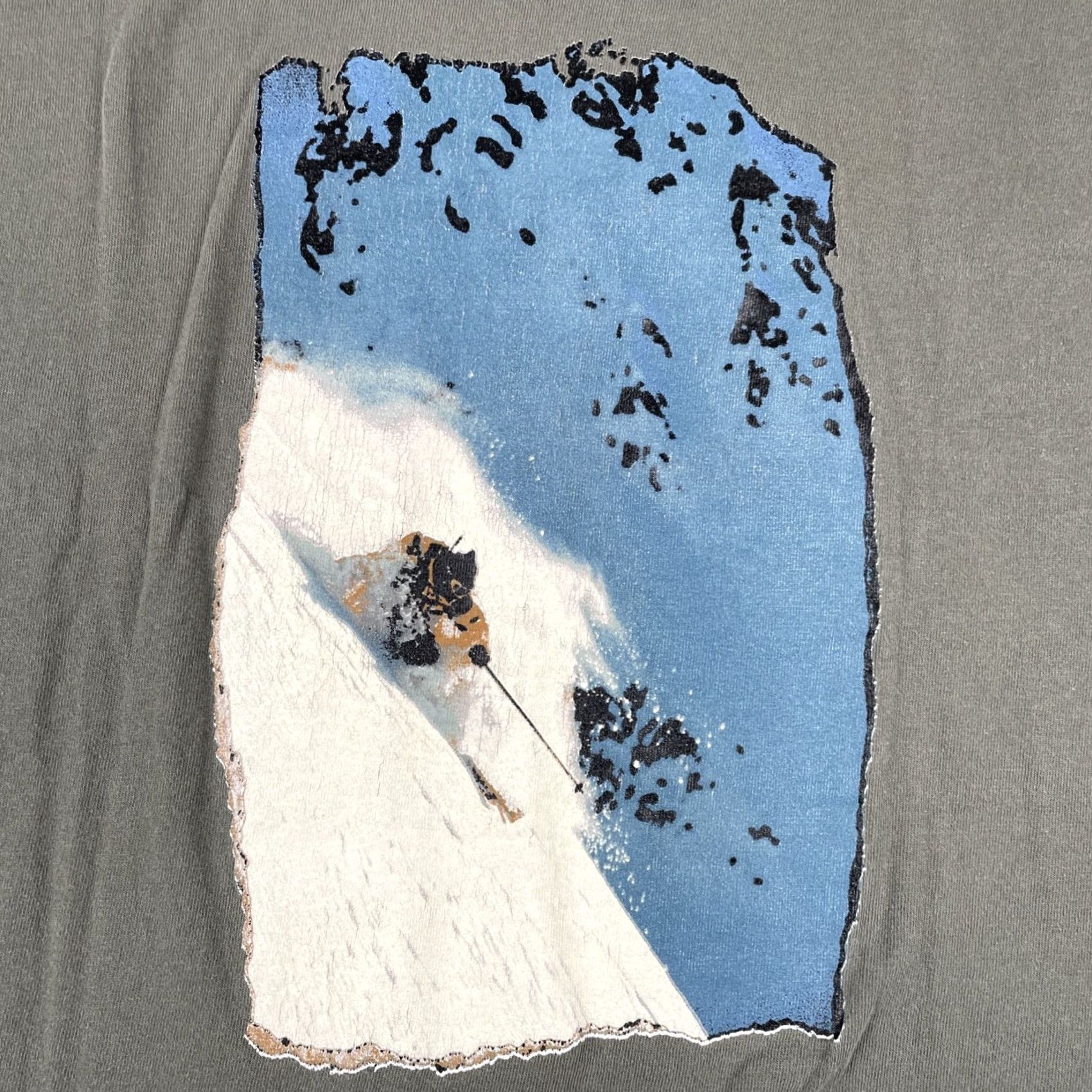 Tultex VINTAGE Tultex Shirt XL Green Skier Graphic Mountain Y2K Live2Play.com 90s Mens Size US XL / EU 56 / 4 - 3 Thumbnail