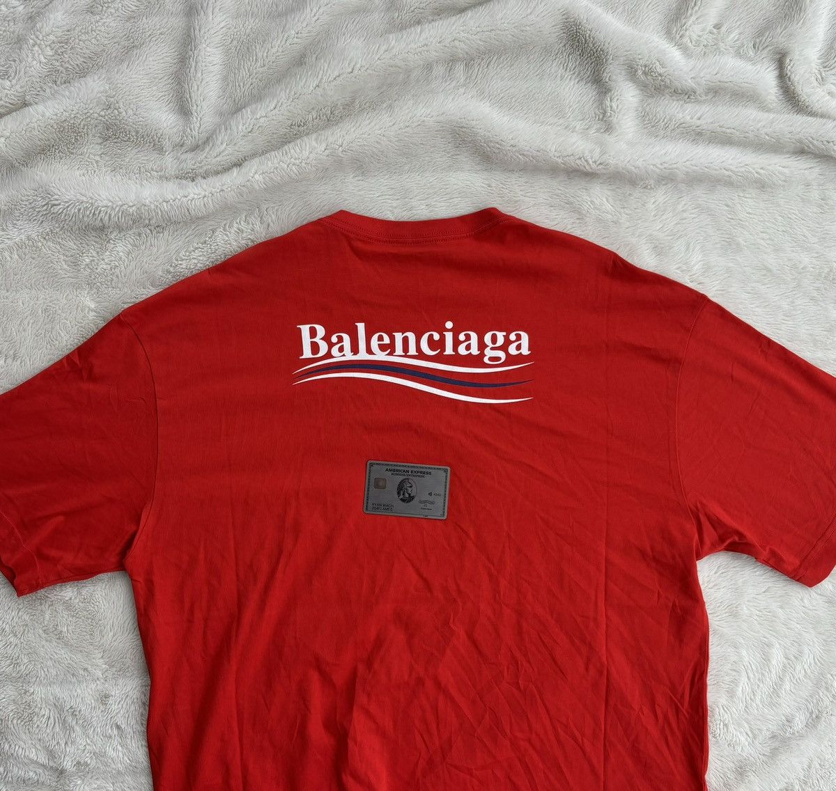 Balenciaga Balenciaga Red Campaign Logo Tees Size US L / EU 52-54 / 3 - 2 Thumbnail