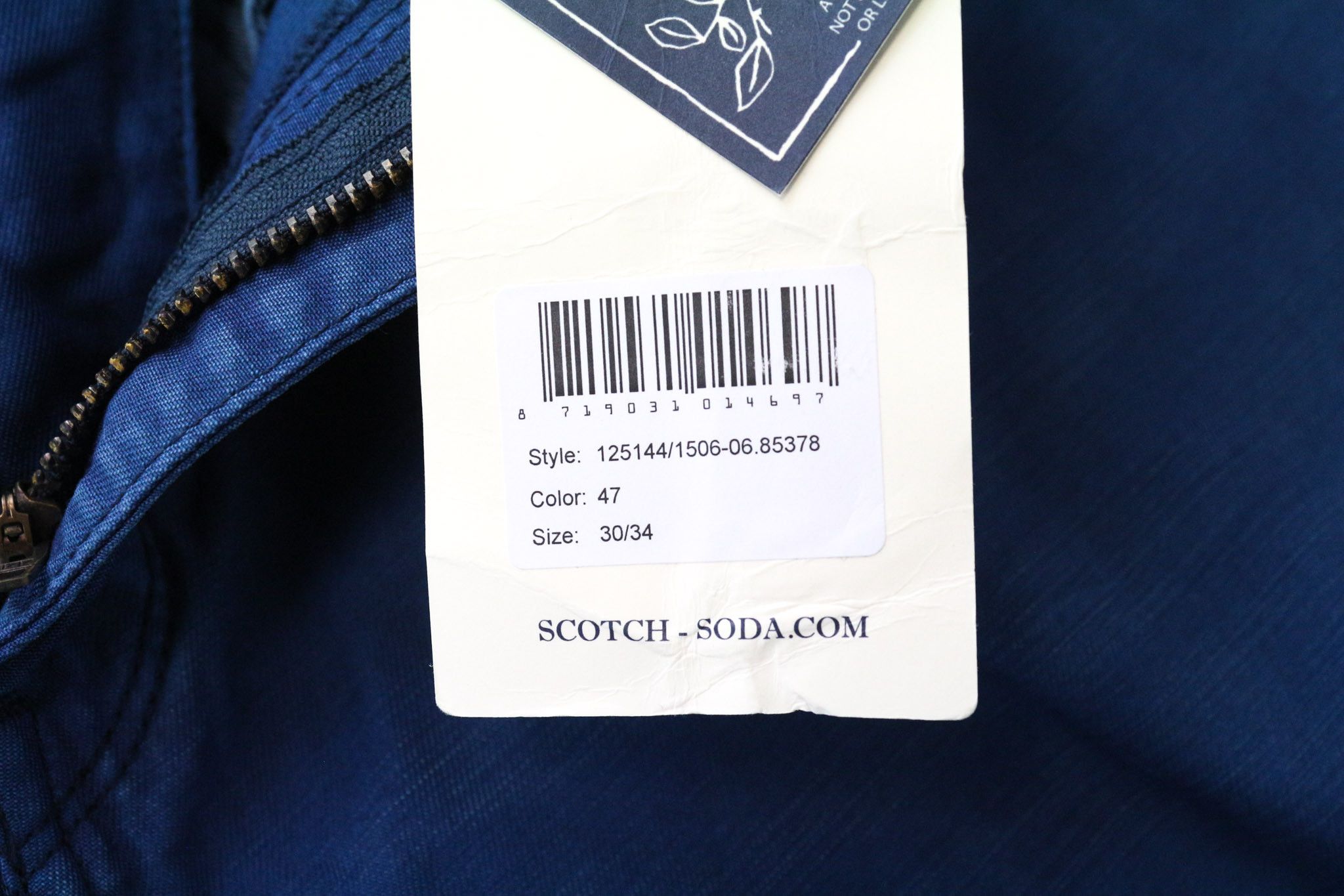 Scotch & Soda THEON W30/L34 Blue Loose Taper Chino Trousers 76088 Size US 30 / EU 46 - 5 Thumbnail