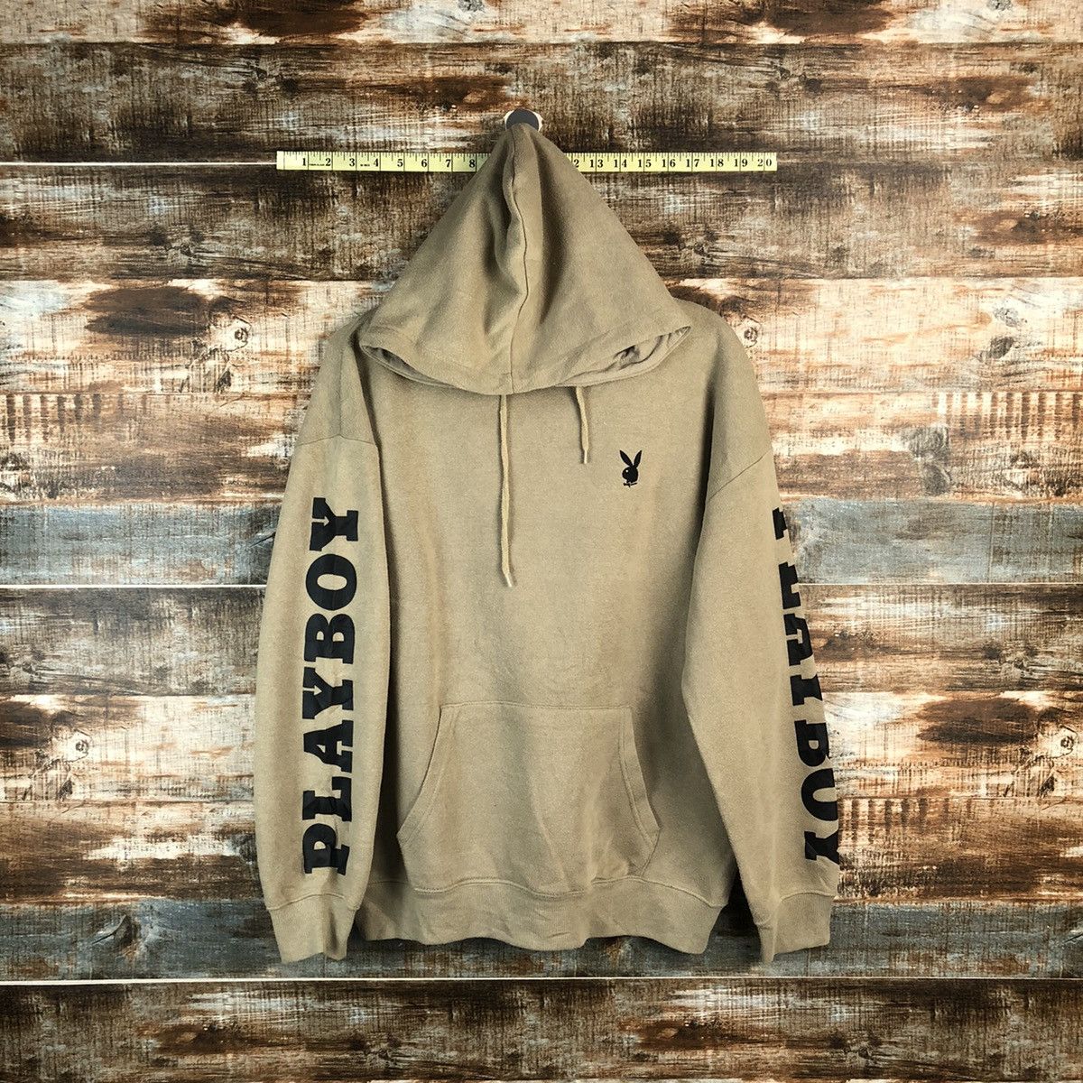 Playboy Play Boy vintage font sleeve Brown Hoodie #A1933 Size US L / EU 52-54 / 3 - 1 Thumbnail
