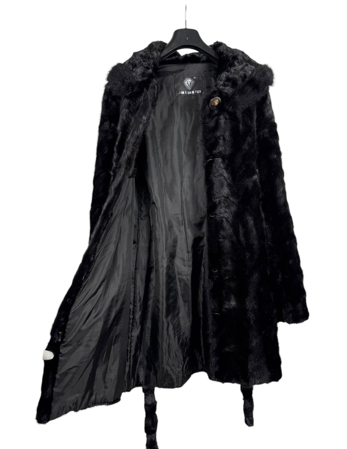 Designer Real Mink Fur Coat Hooded Belted size XS Size XS / US 0-2 / IT 36-38 - 14 Thumbnail