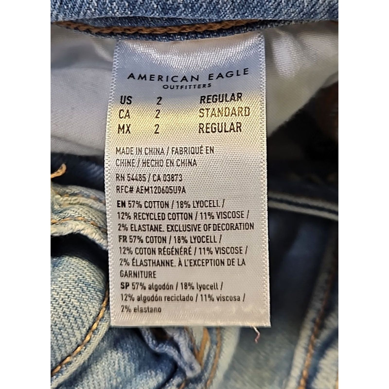 American Eagle Outfitters VINTAGE American Eagle Outfitters Y2K Wide Leg Cargo Jeans Womens 2 Light Wash Carpenter Baggy Size 42" / US 20 - 7 Thumbnail