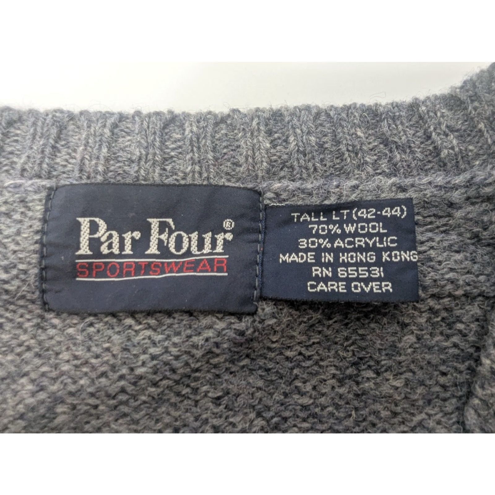 Vintage VINTAGE Par Four Sweater Vest Mens LT Gray Navy Argyle Wool Blend Golf Knit 90s Size US L / EU 52-54 / 3 - 7 Thumbnail