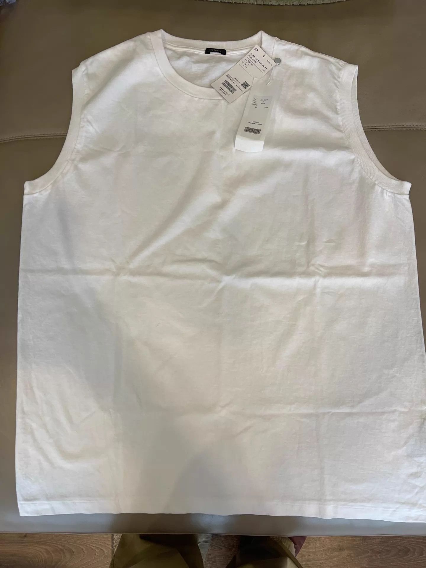 Comoli COMOLI Cotton Tank JPN Pleated Crew Sleeveless White Size 4 Size US XL / EU 56 / 4 - 1 Thumbnail