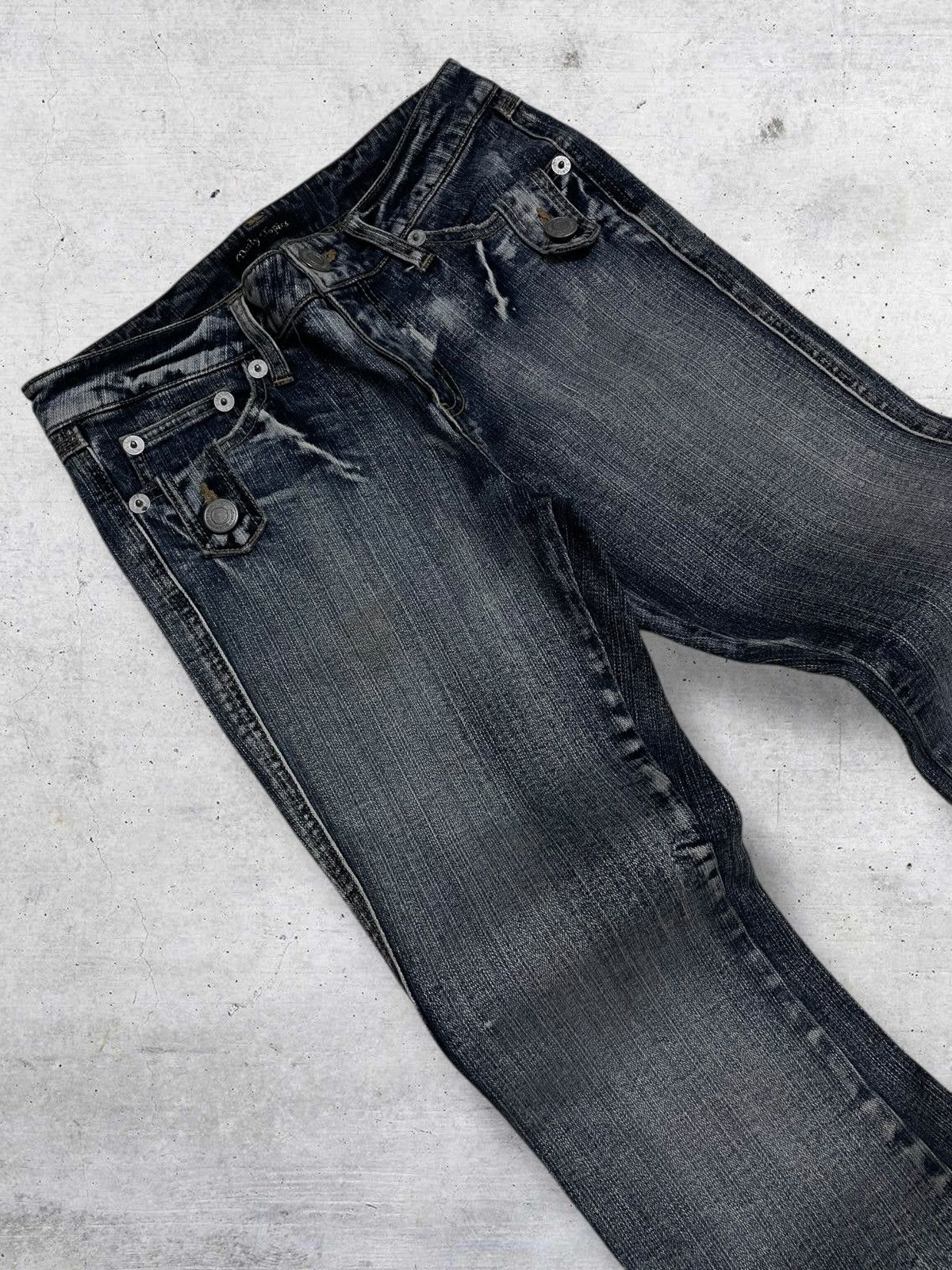 Tornado Mart VINTAGE DAILY TOPIC 1990S JAPAN DESIGNER FLARED RETRO DENIM Size US 28 / EU 44 - 7 Thumbnail