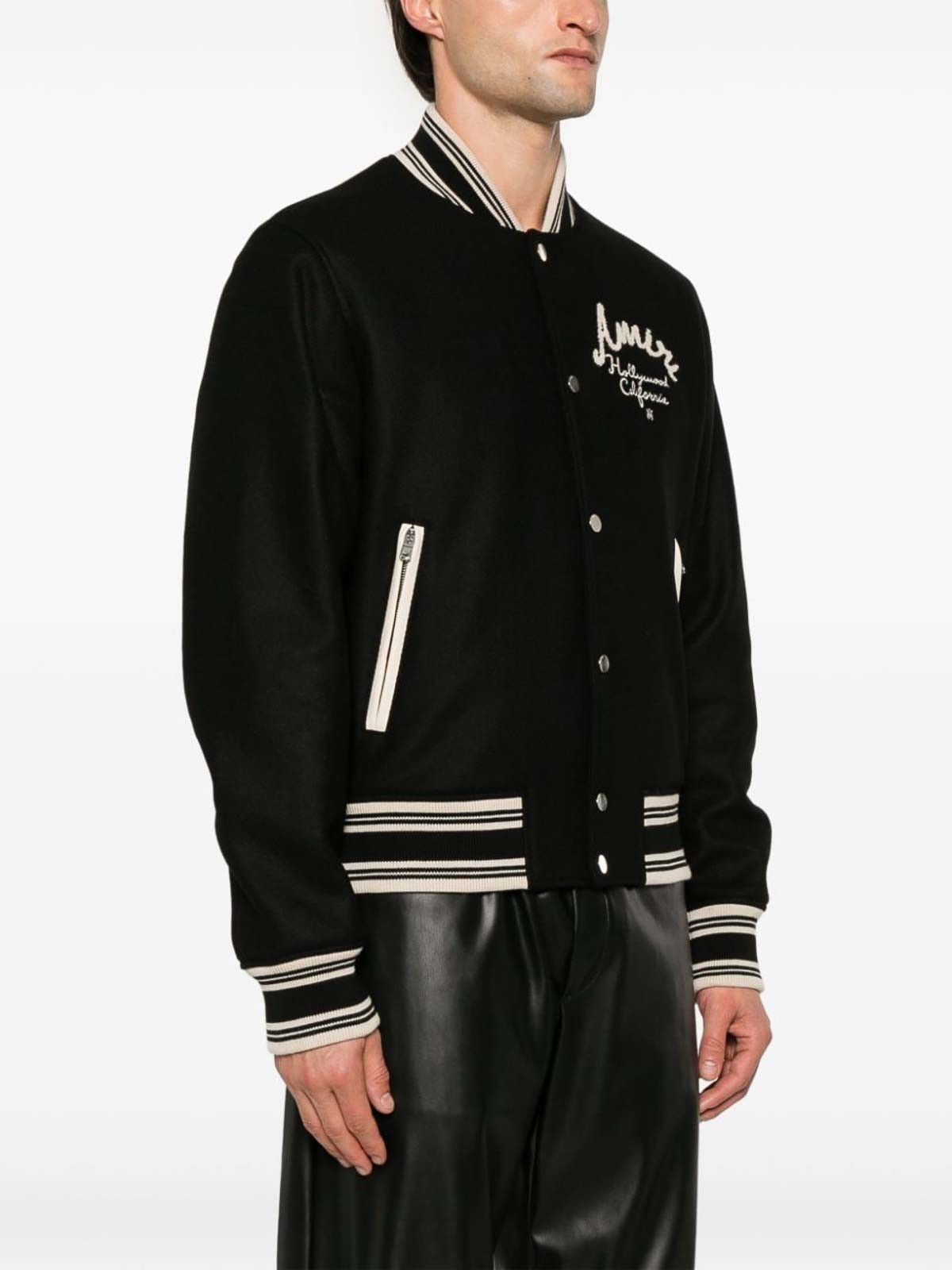 Amiri o1orln1125 Hollywood Bomber Jacket in Black/White Size US L / EU 52-54 / 3 - 3 Thumbnail