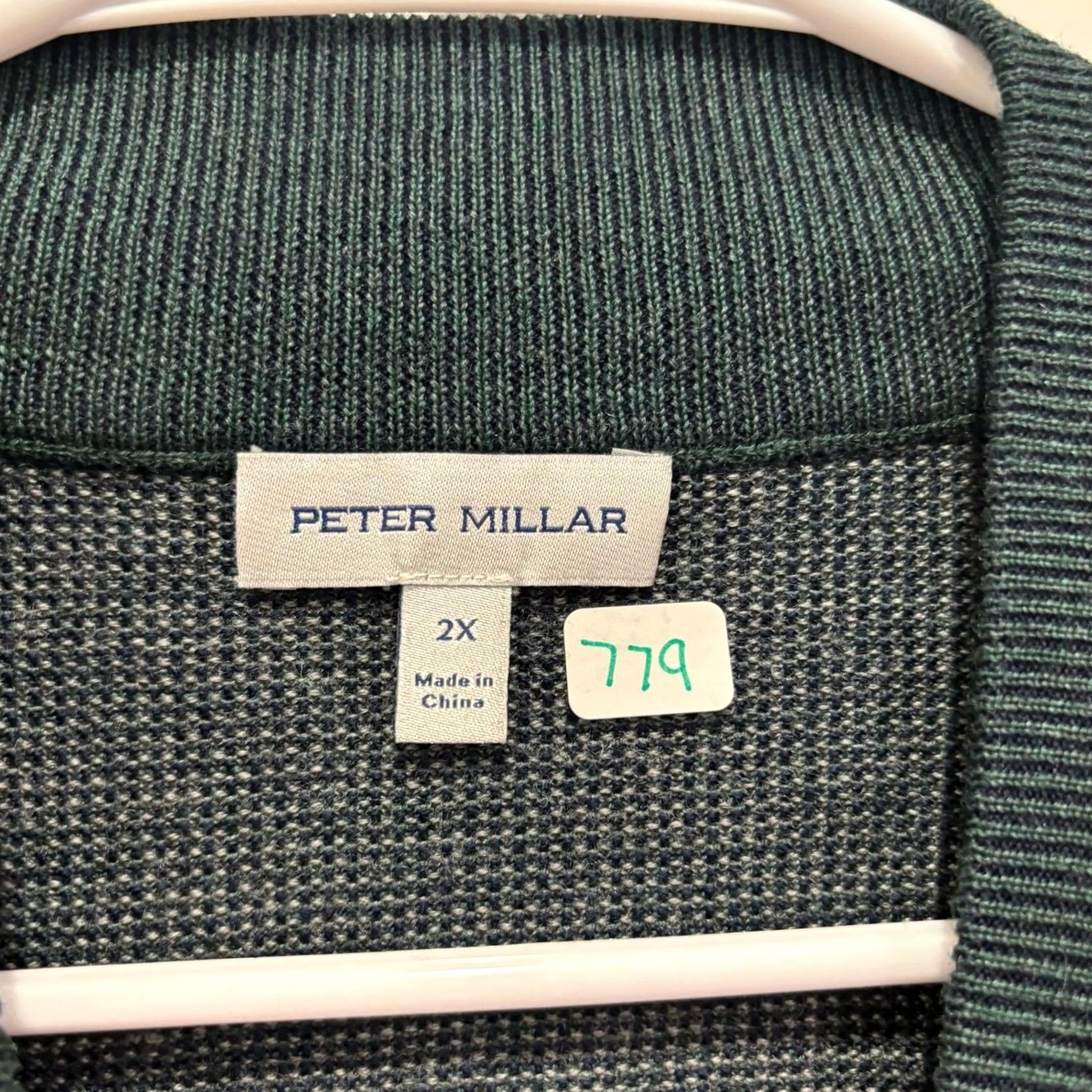 Peter Millar Peter Millar Mens 2XL Golf Pullover Sweater Green Soft Knit 1/4 Zip Size US XXL / EU 58 / 5 - 2 Thumbnail