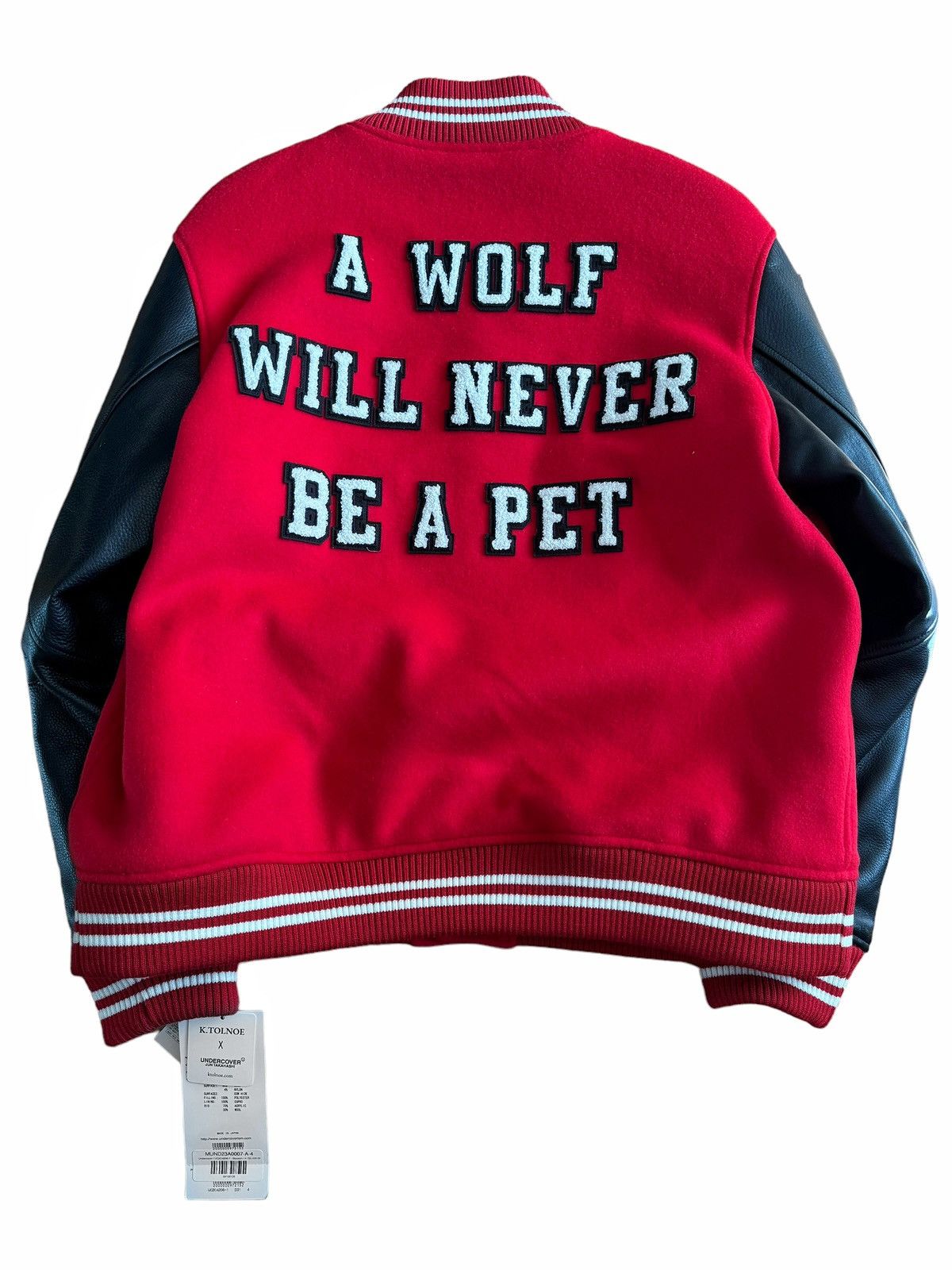 Undercover x K. Tolnoe “Wolf Pet” Rose Varsity Jacket Size US XL / EU 56 / 4 - 10 Thumbnail