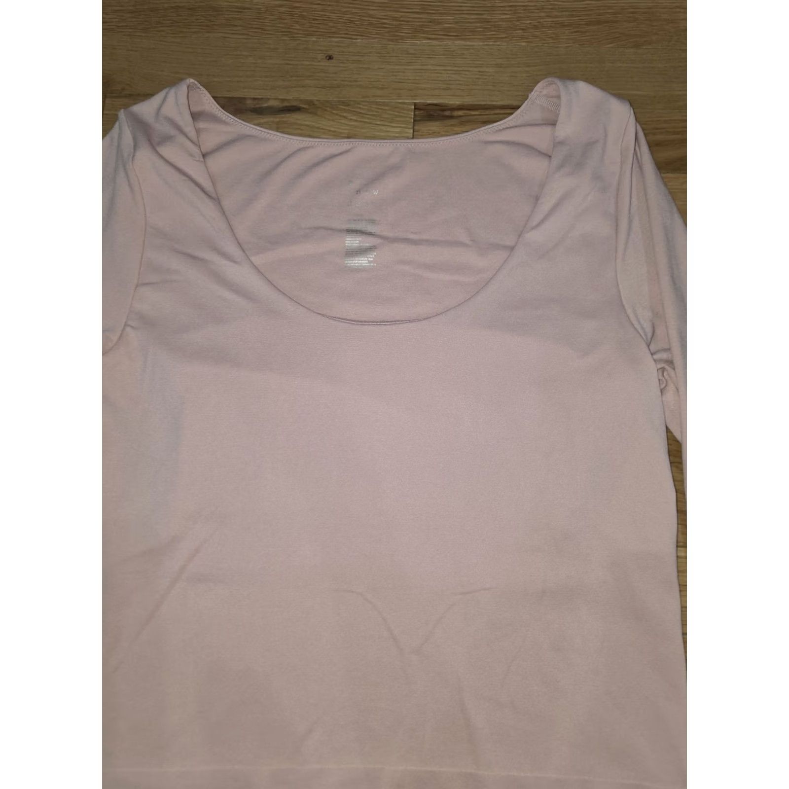 Vintage A New Day Long XL Long Sleeve Sqaude Neck Top Nylon Shirt Womens Pink XL Size XL / US 12-14 / IT 48-50 - 3 Thumbnail