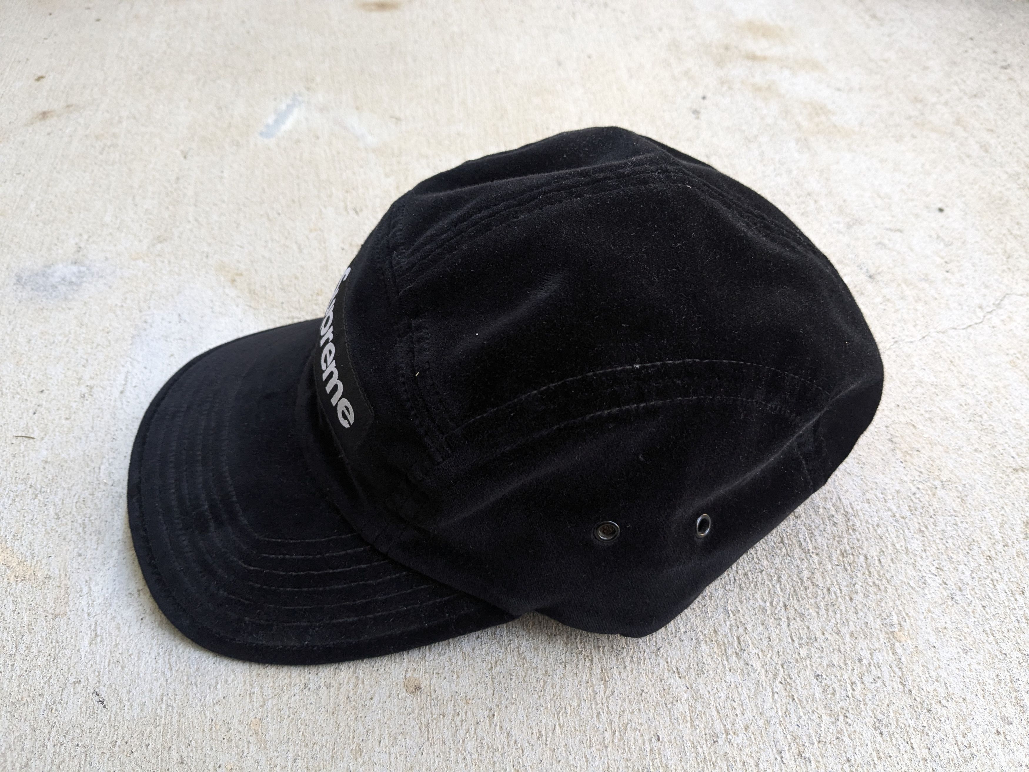 Supreme Supreme Velvet Camp Cap Black Hat 5 Panel Velour BOGO SS18 Size ONE SIZE - 4 Thumbnail