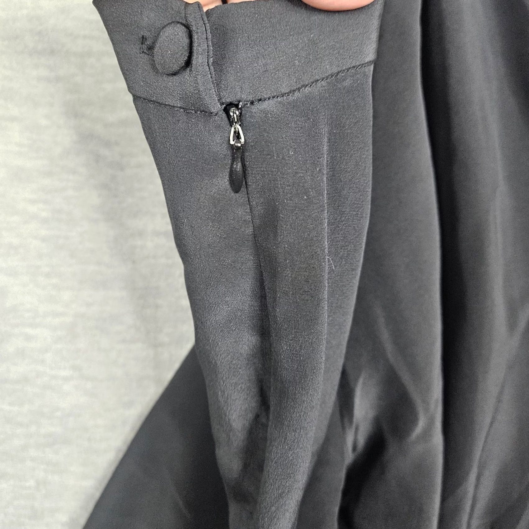 Vintage GANTOS Black 100% Silk Side Zipper Lining Pants Women's Size 8P Petite Size 30" / US 8 / IT 44 - 3 Thumbnail