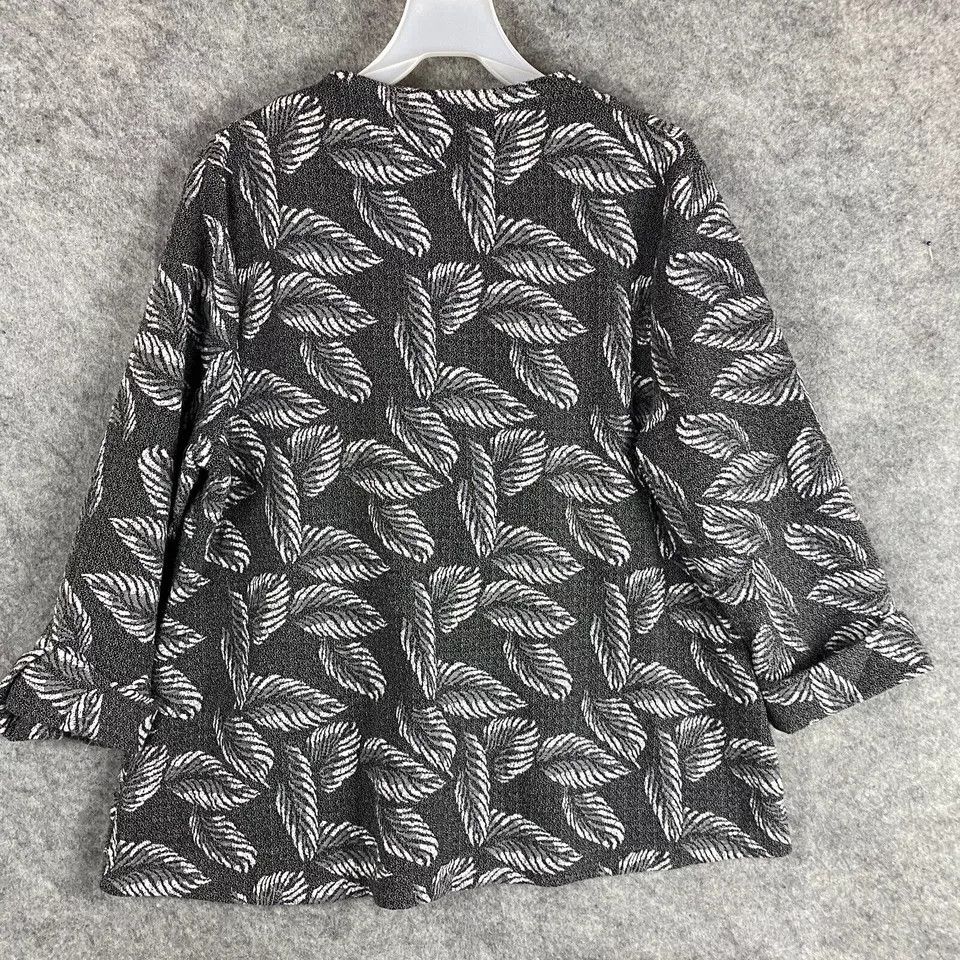 JM Collection JM Collection Short Sleeve Fleece Top XL Women's Hawaiian Size XL / US 12-14 / IT 48-50 - 8 Thumbnail