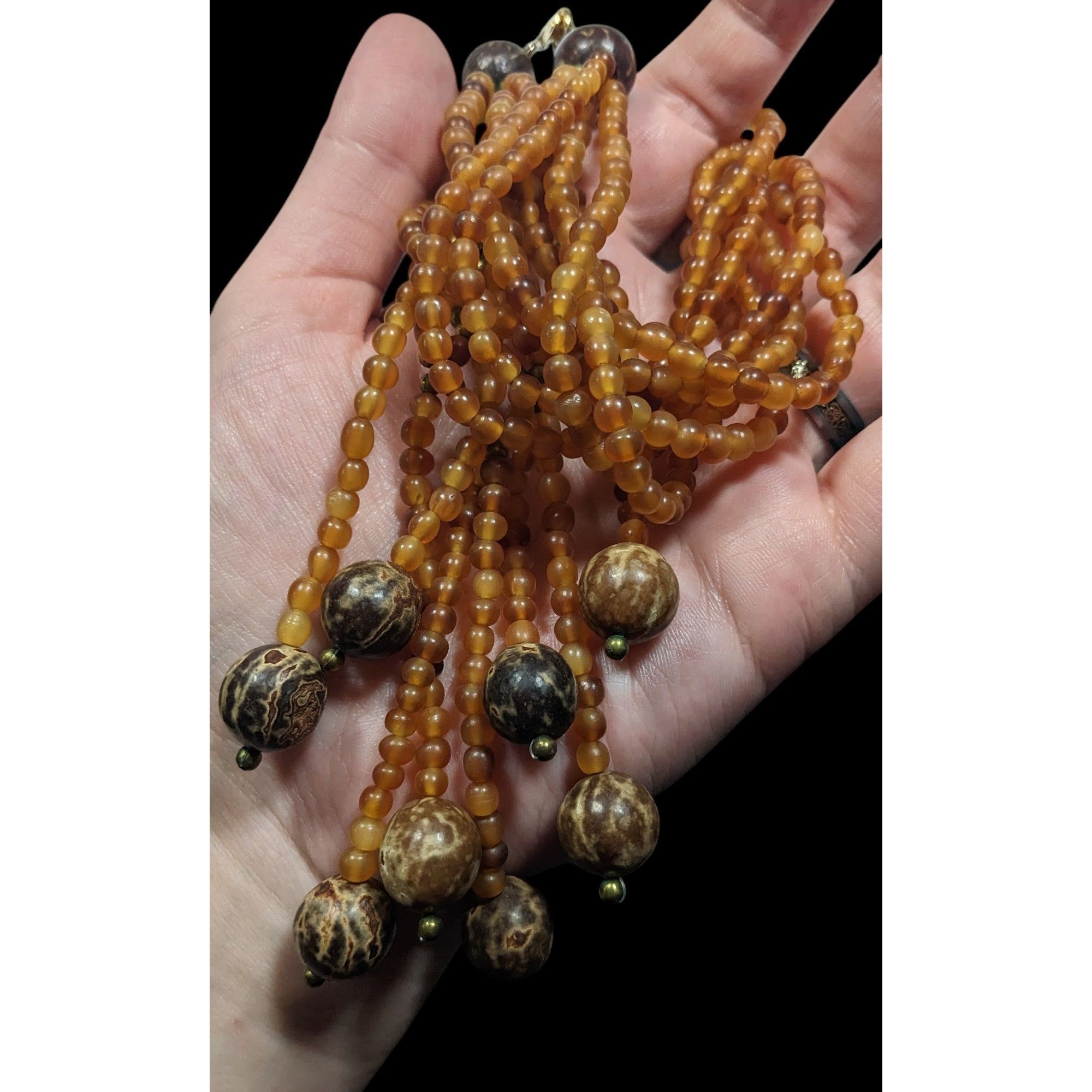 Other Unique Bohemian Glass Wood And Metal Braided Beaded Necklace Size ONE SIZE - 4 Thumbnail