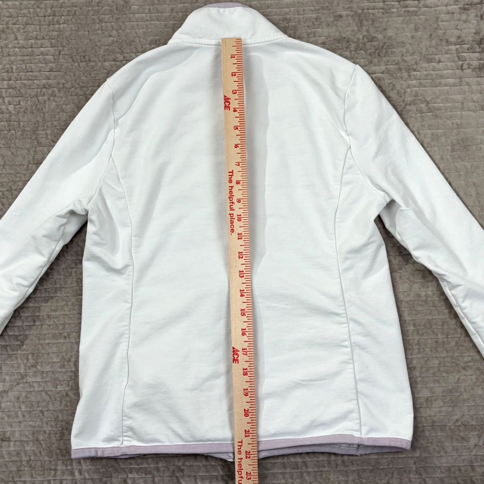 Ralph Lauren Lauren Ralph Jacket Womens S White Quilted Front Zip Lavender Trim Size S / US 4 / IT 40 - 5 Thumbnail