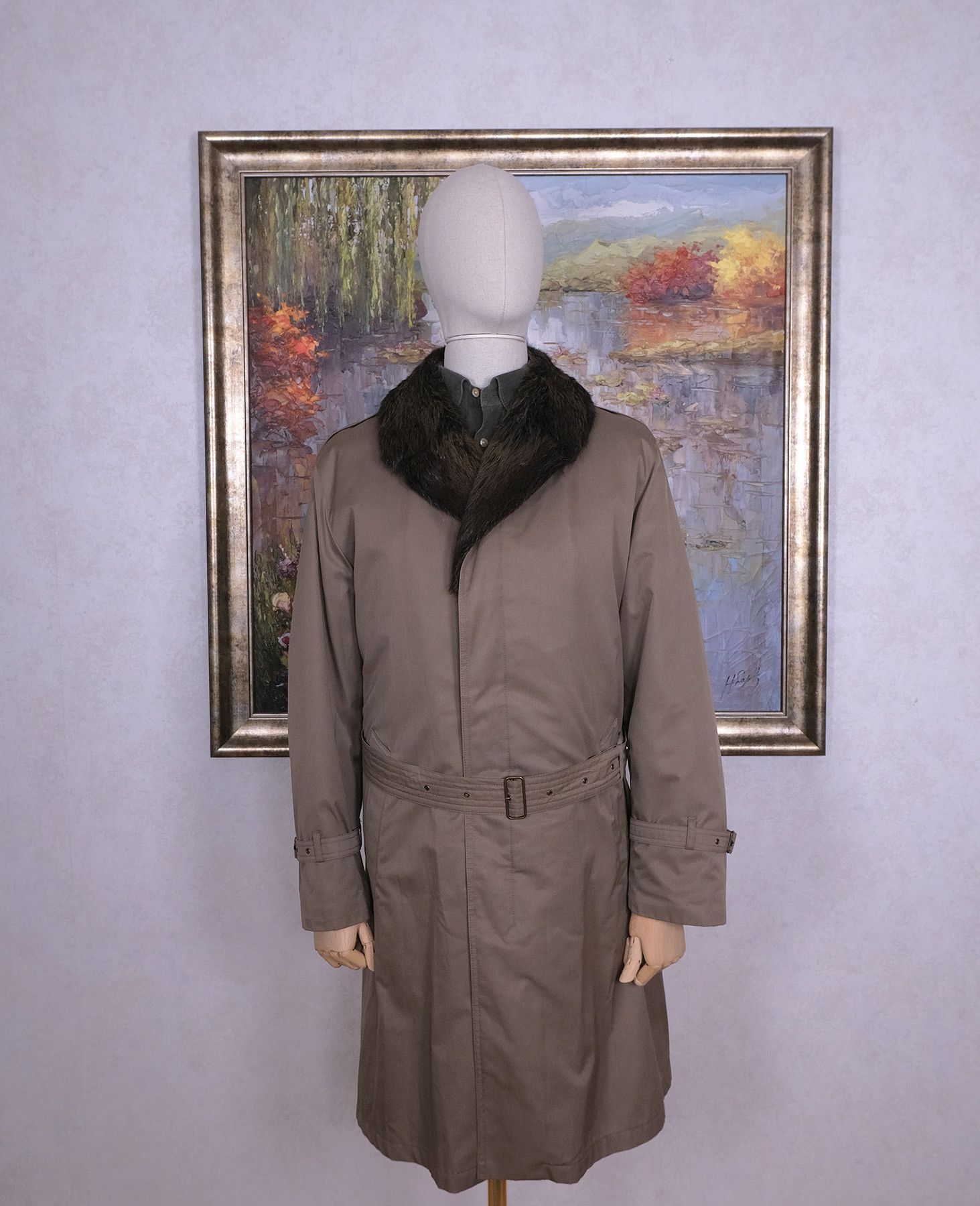 Other Furscandia, Tan Trench Coat, Size 40, Fur Lined Size US M / EU 48-50 / 2 - 1 Thumbnail