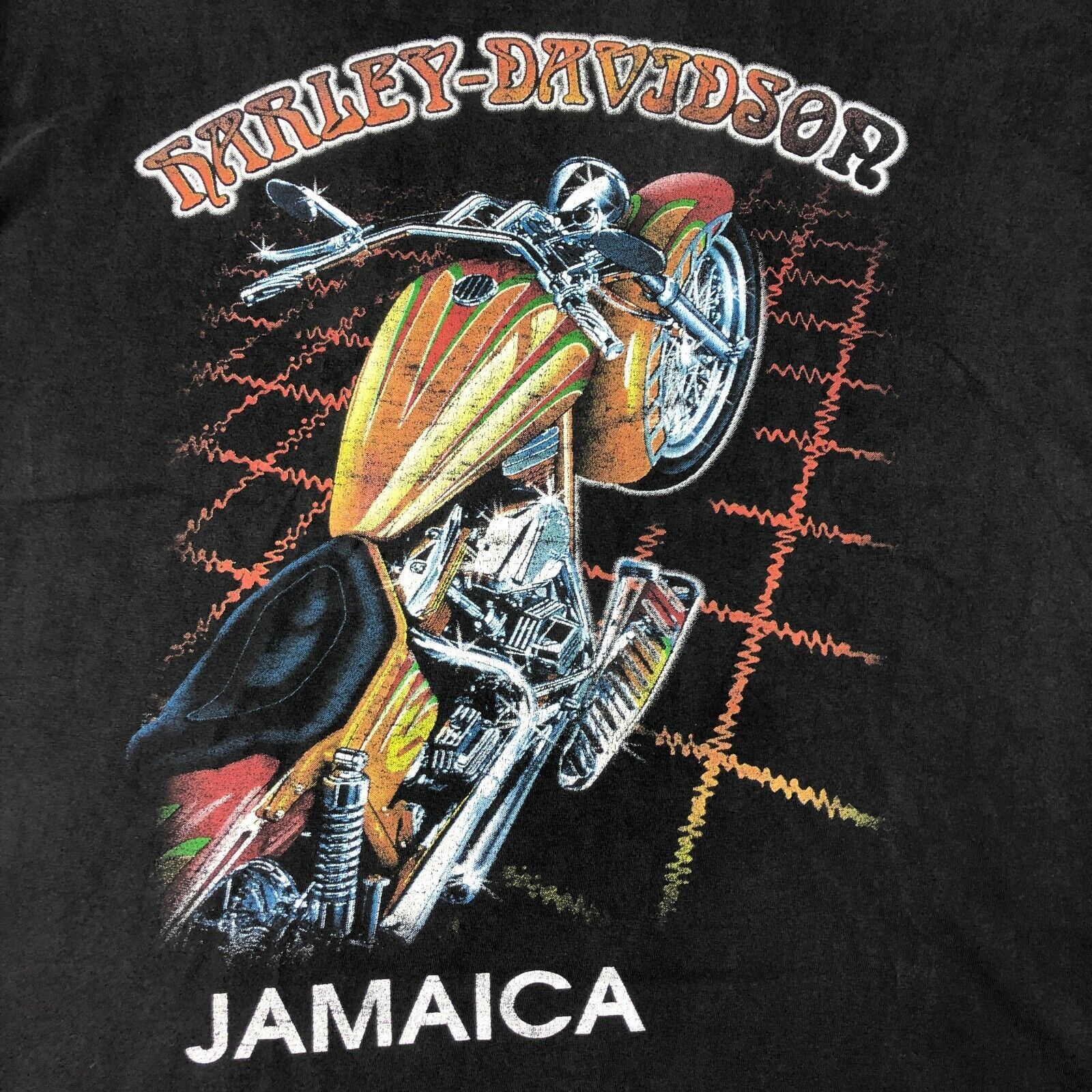 Harley Davidson × Vintage Vintage Harley Davidson Jamaica Motorcycle Tee T shirt XL Size US XL / EU 56 / 4 - 2 Thumbnail