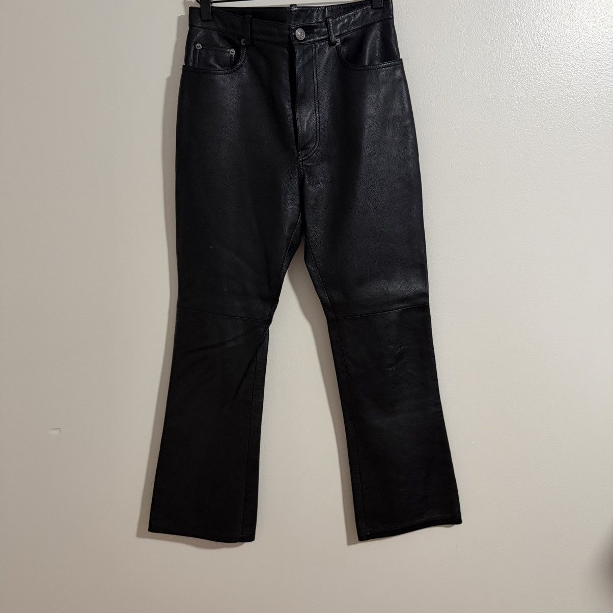 Balenciaga Balenciaga Garde Robe Black Leather Pants Size 26" / US 2 / IT 38 - 1 Thumbnail