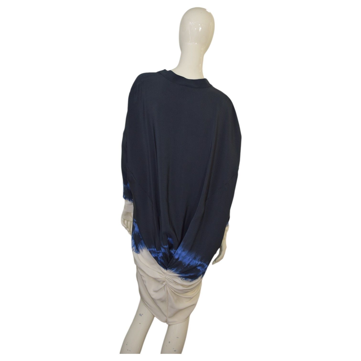 Stella McCartney Stella McCartney Blue Cream Tie Dye Effect 100% Silk Size M / US 6-8 / IT 42-44 - 2 Thumbnail