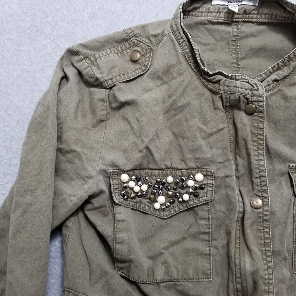 Other Papaya Jacket Womens Medium Full Zip Snap Stones Cotton Size M / US 6-8 / IT 42-44 - 2 Thumbnail