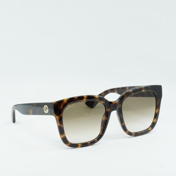 Gucci Gucci GG1338S 003 Sunglasses Dark Havana Square Frame Size ONE SIZE - 1 Thumbnail