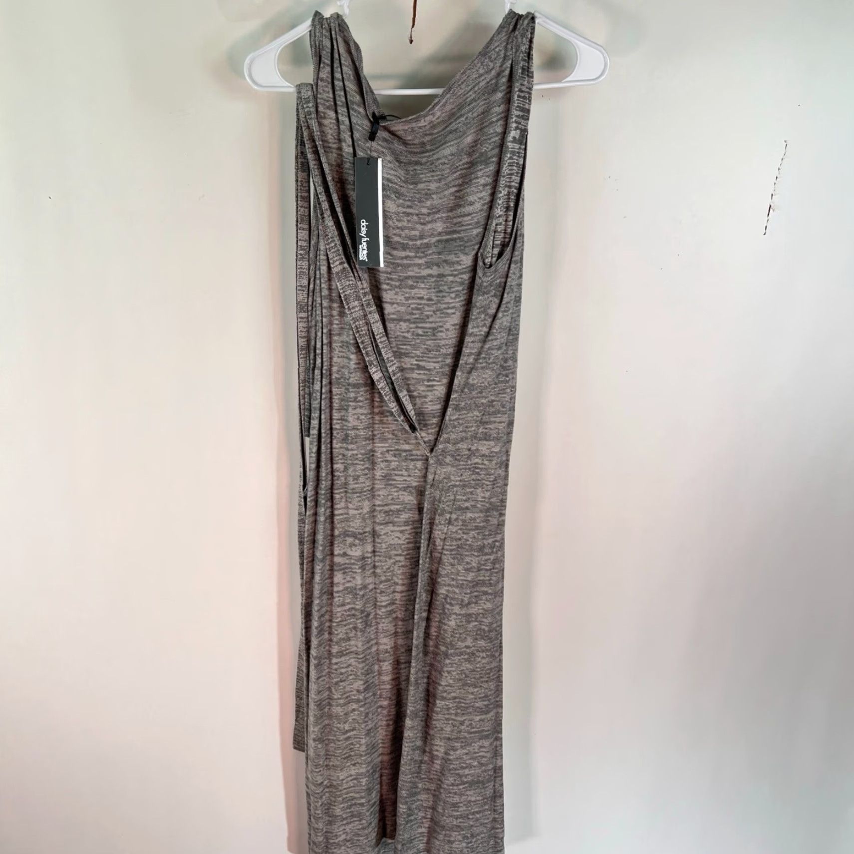 Vintage Daisy Fuentes Dress Belted Knit Rayon Maxi Gray Heather 1X Womens Size XL / US 12-14 / IT 48-50 - 6 Thumbnail