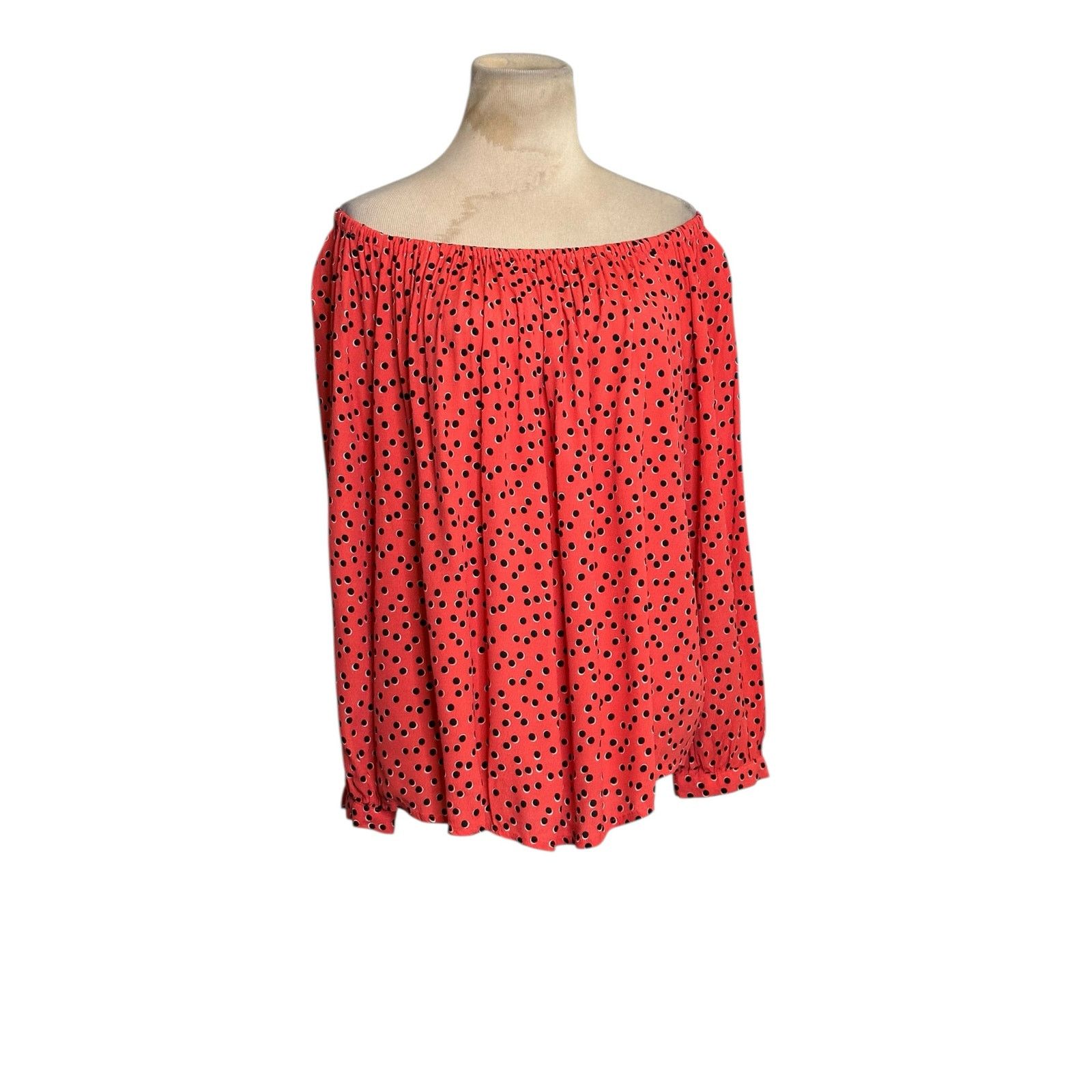 Gap Gap polka dots long sleeves off shoulder blouse size Large Size L / US 10 / IT 46 - 9 Thumbnail
