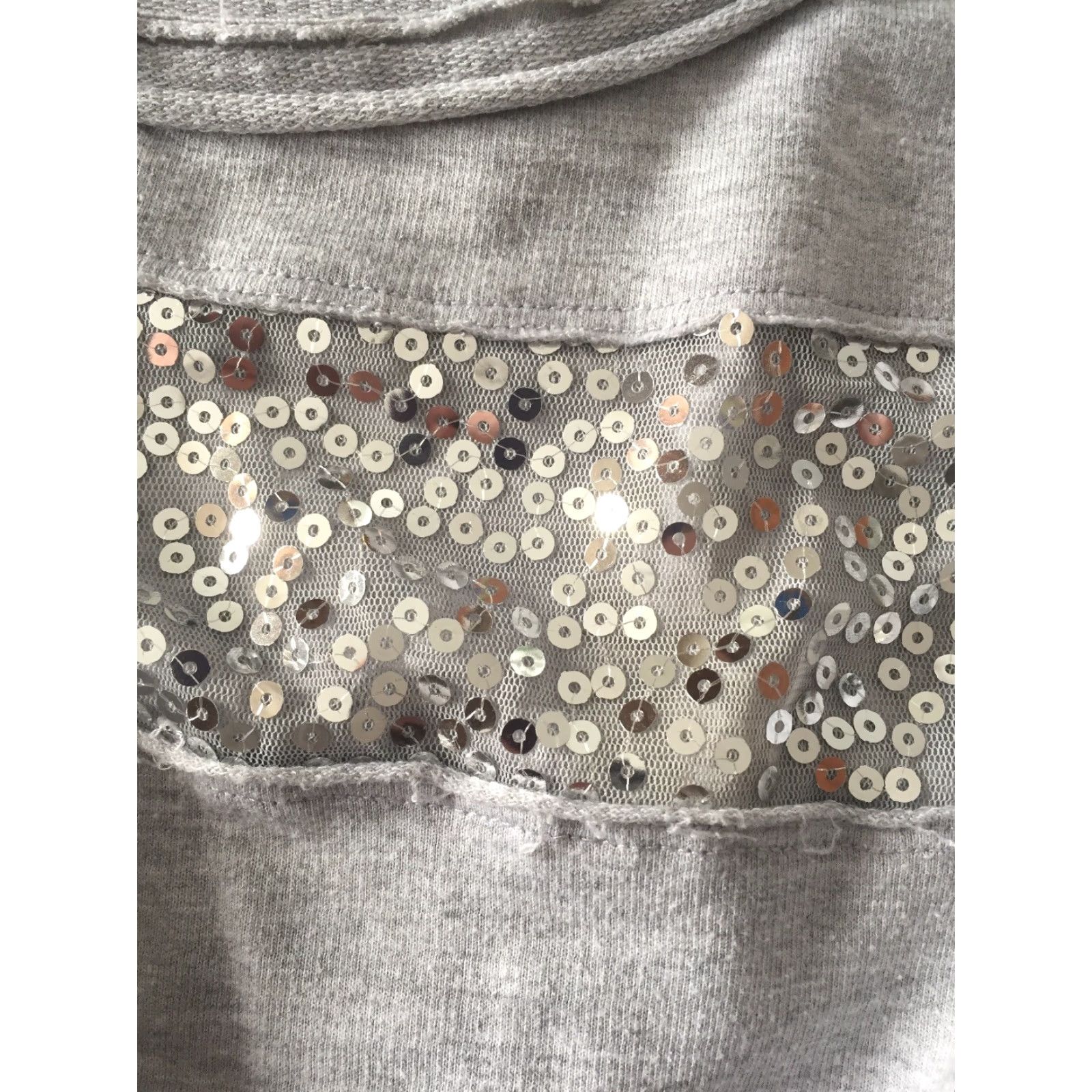 Vintage Vanity Shirt Women 3/4 Sleeve Gray Bling Sequin Top Round Neck S Size S / US 4 / IT 40 - 4 Thumbnail