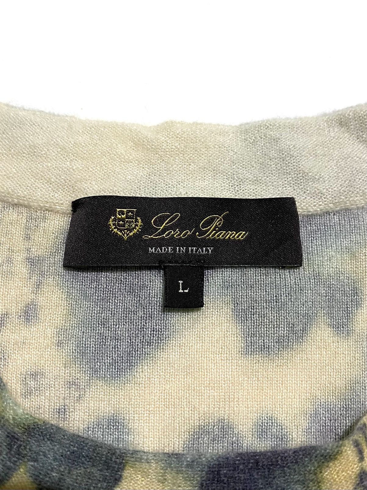 Loro Piana LORO PIANA BLUE EYES FLORAL CASHMERE SILK SWEATERS Size L / US 10 / IT 46 - 5 Thumbnail