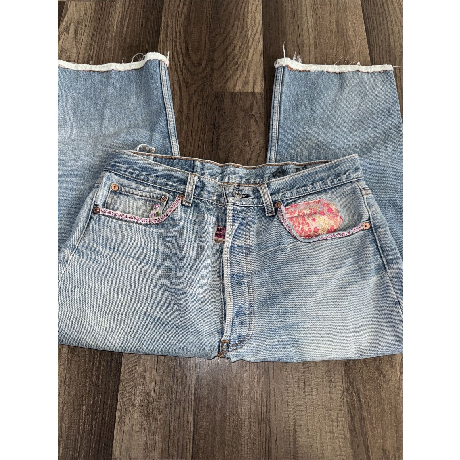 Levi's × Vintage Vintage 90s Levi’s Denim Jeans Blue With Patches 32x21 Size US 32 / EU 48 - 4 Thumbnail