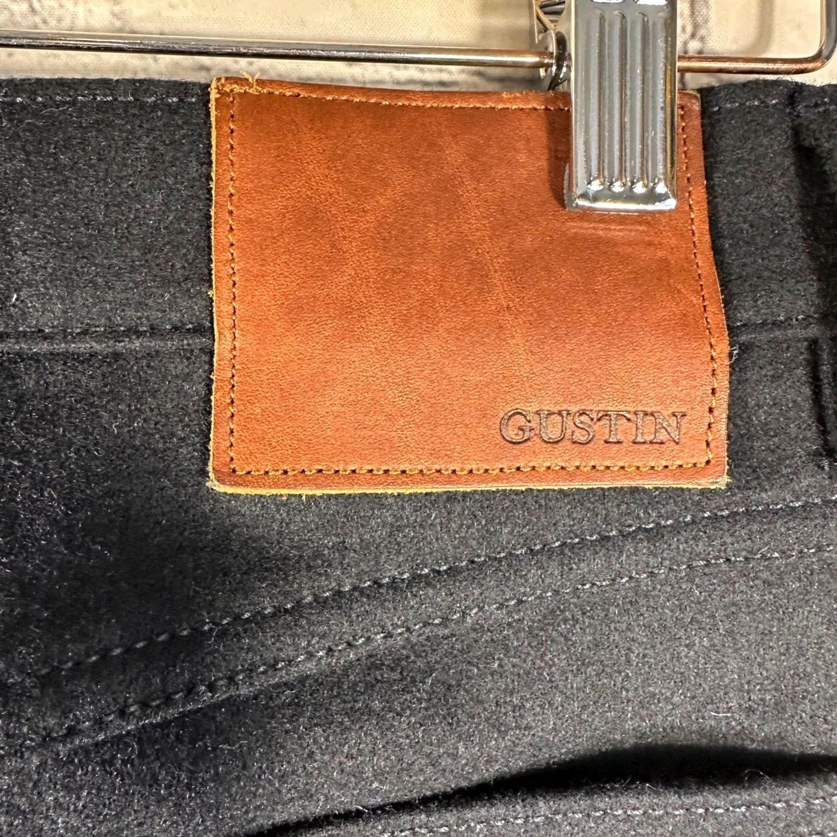 Gustin Gustin Pants Mens Size 29 Charcoal Black Wool Blend Five Pocket Button Fly Size US 29 - 6 Thumbnail
