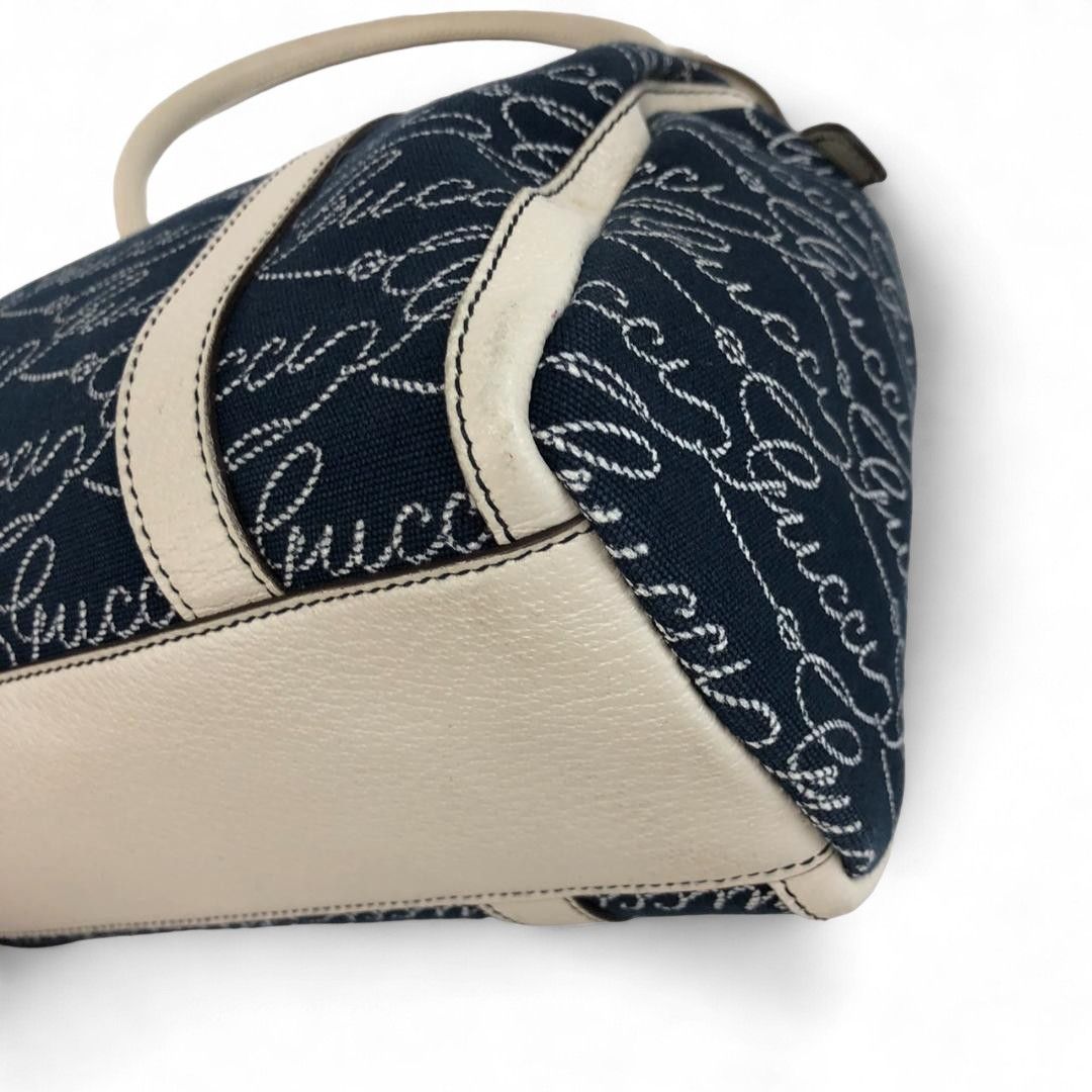 Gucci Gucci - Navy Monogram Handbag Shoulder Bag Blue Size ONE SIZE - 4 Thumbnail