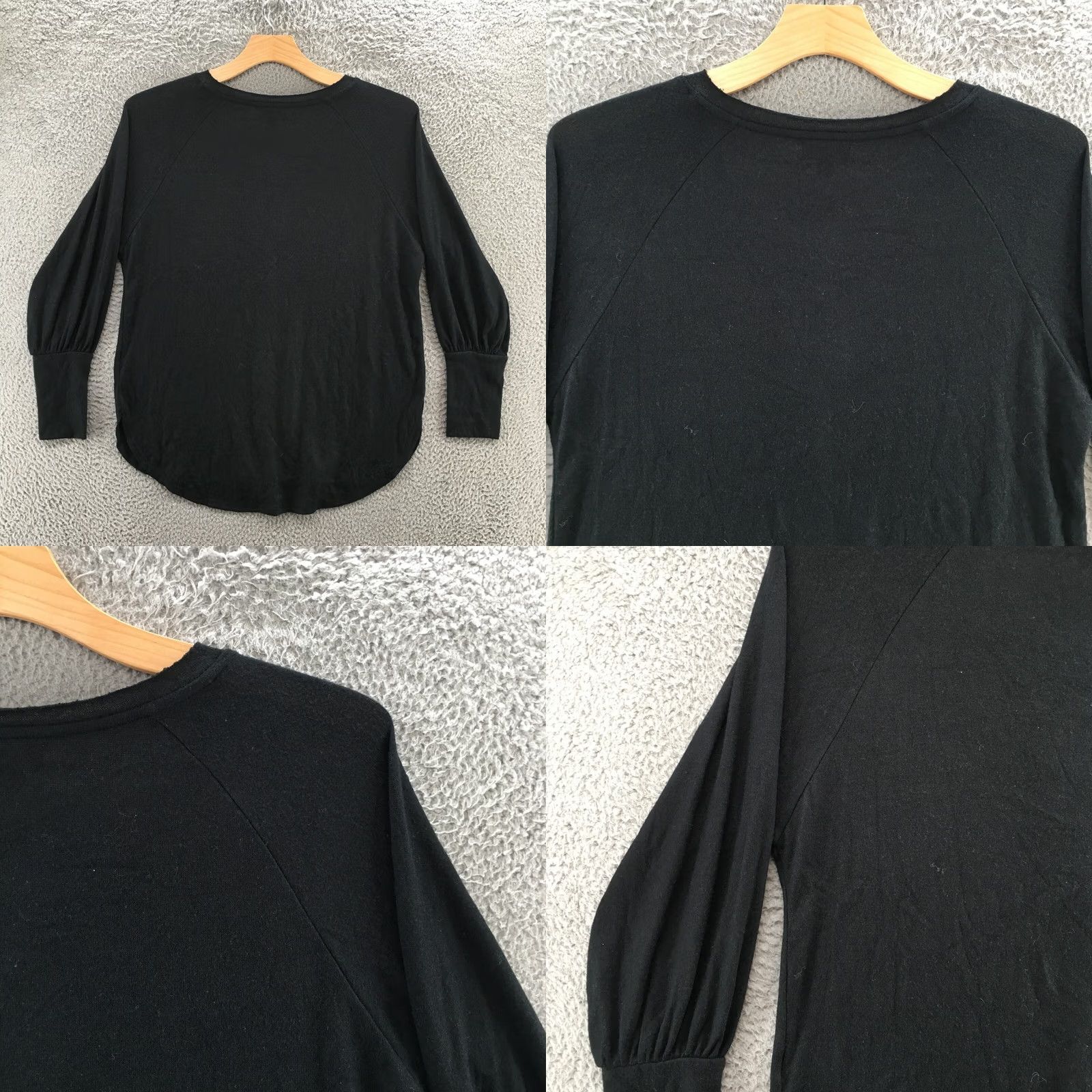 Vintage Knox Rose Blouse Top Womens Large Black Pull Over V-Neck Long Sleeve Casual NEW Size L / US 10 / IT 46 - 9 Thumbnail