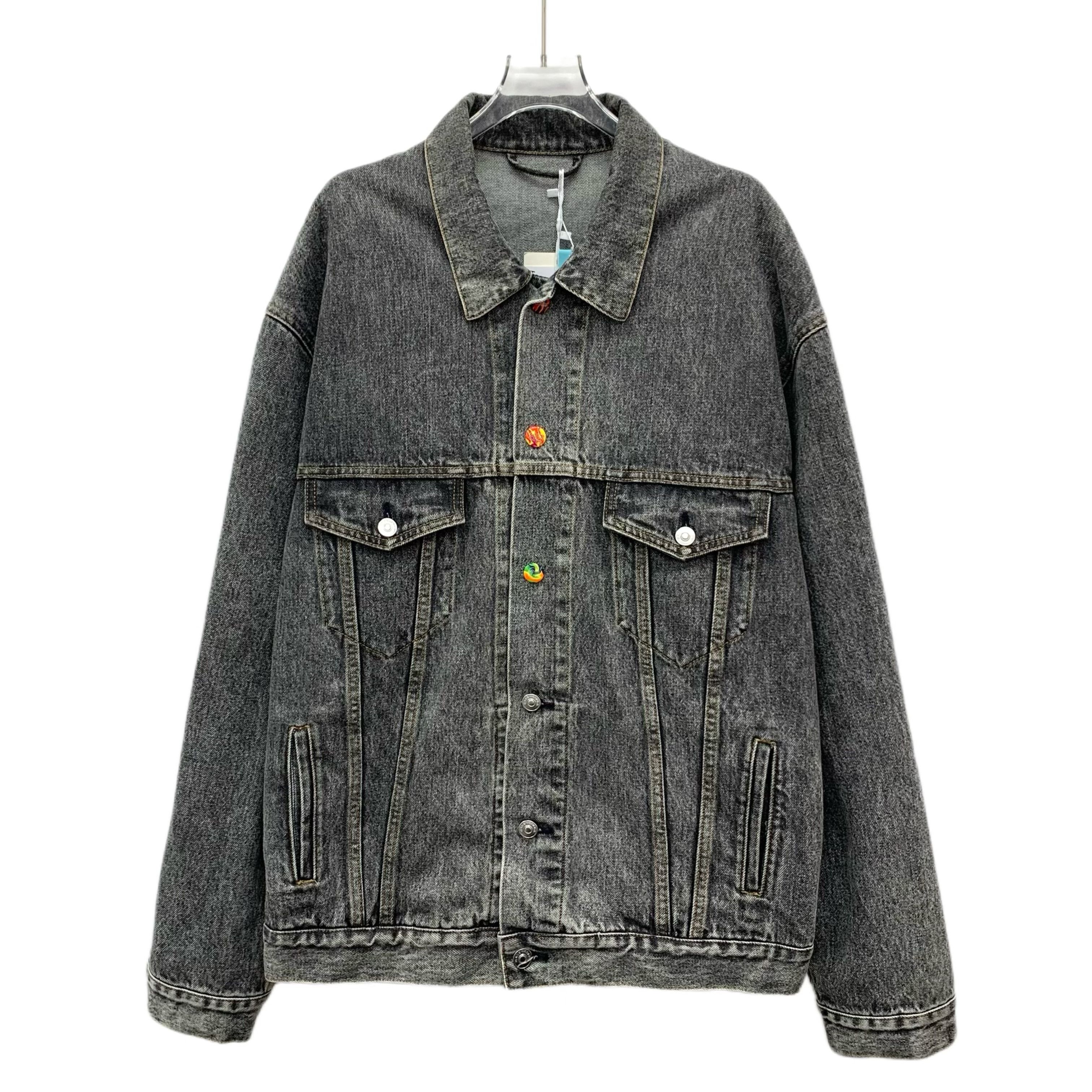 Balenciaga Balenciaga Washed Denim Jacket Grey (M) Size US M / EU 48-50 / 2 - 1 Thumbnail