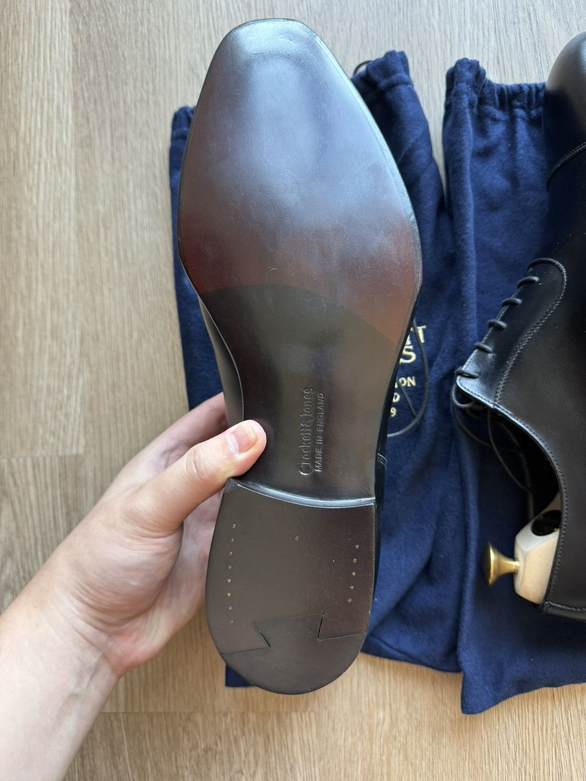 Crockett Egerton Hand Grade Oxfords in Black, Men's (Size 11) — image 4 of 5