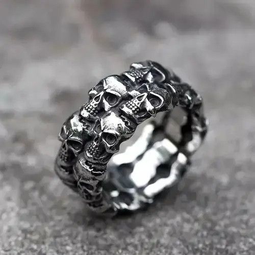 VIBE Unique Skull ring punk Size ONE SIZE - 4 Thumbnail