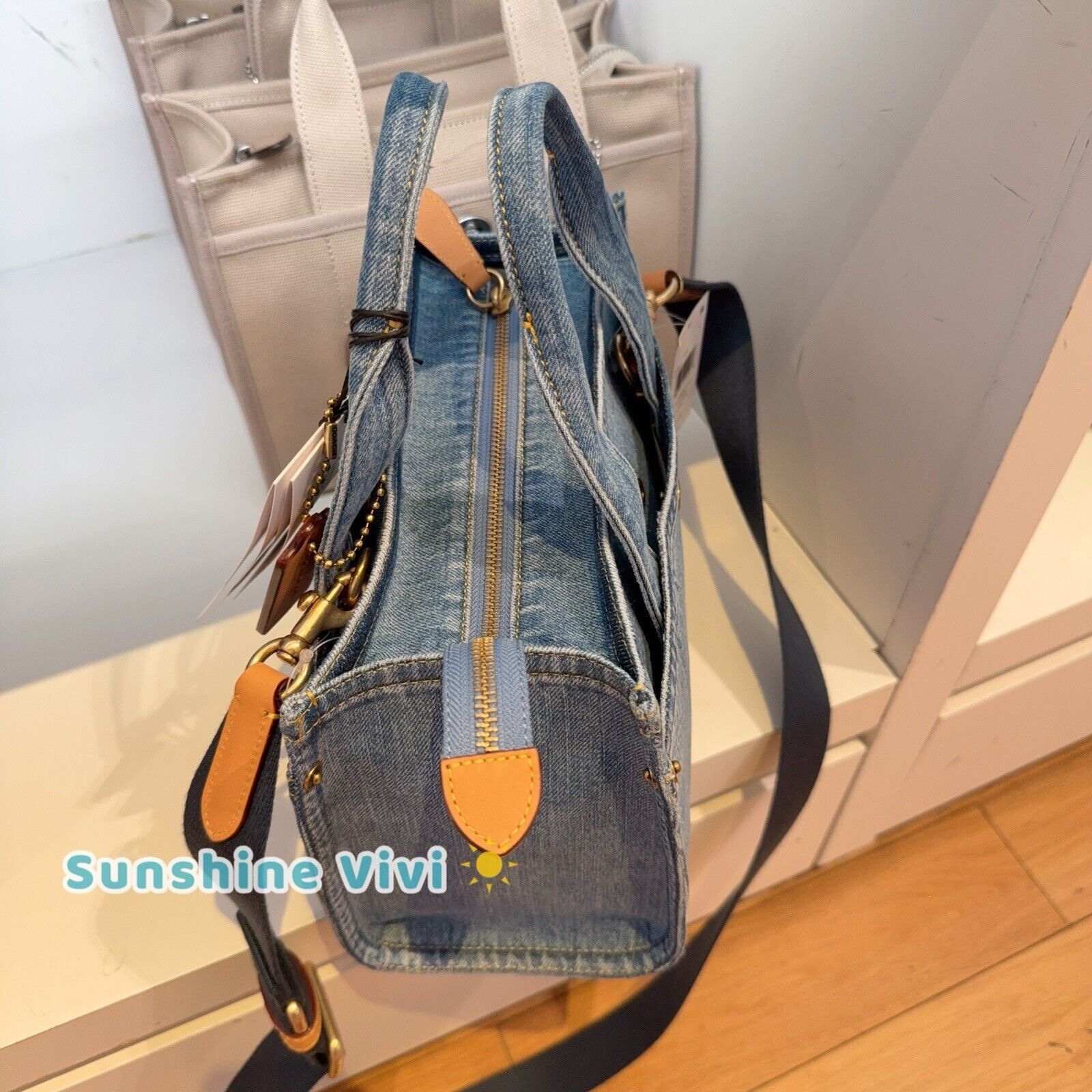 Coach NWT COACH Cargo Tote Denim Indigo Bag 26 CR659 Size ONE SIZE - 2 Thumbnail
