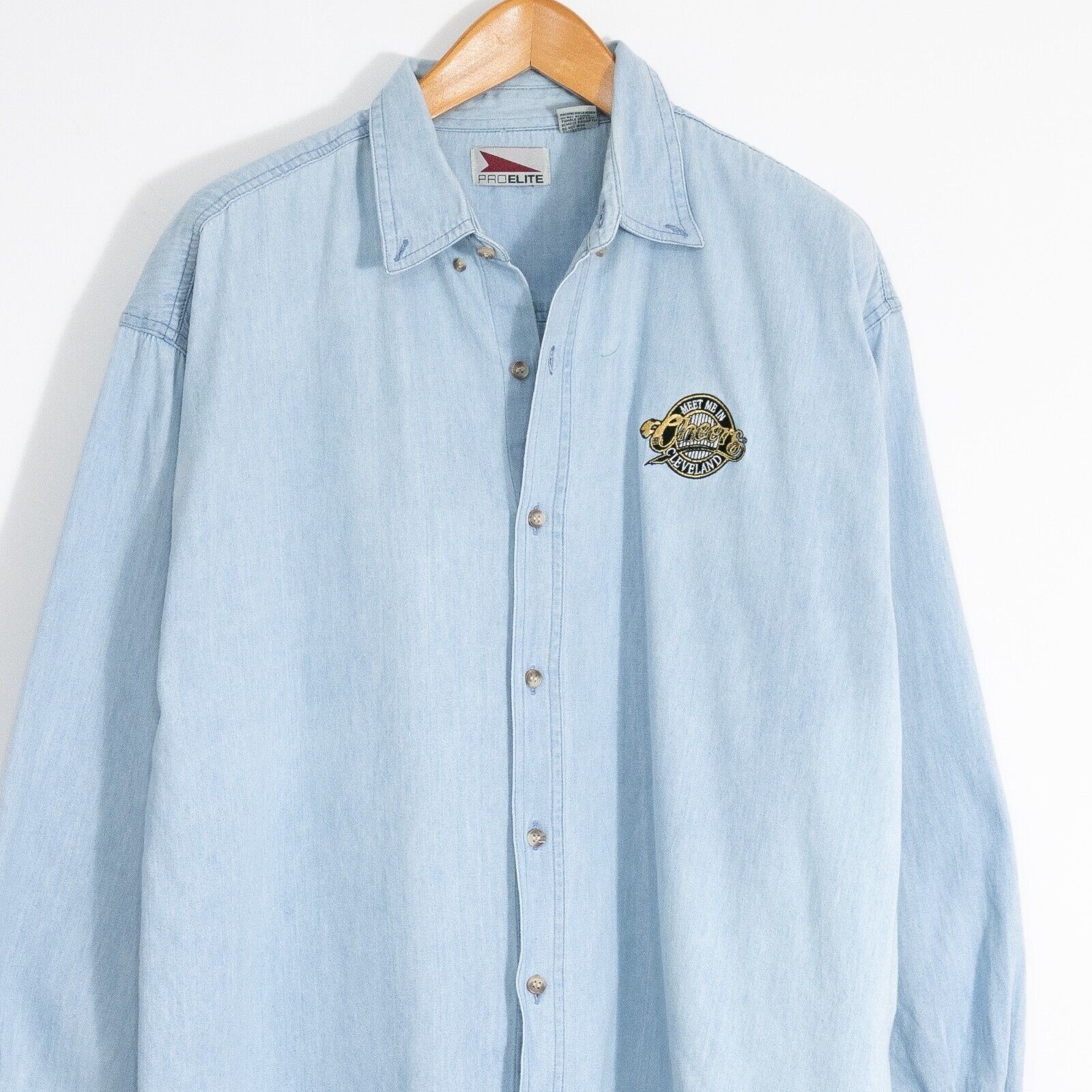 Vintage Vintage Cheers Denim Button Up Shirt Mens XL - Long Sleeve Size US XL / EU 56 / 4 - 2 Thumbnail