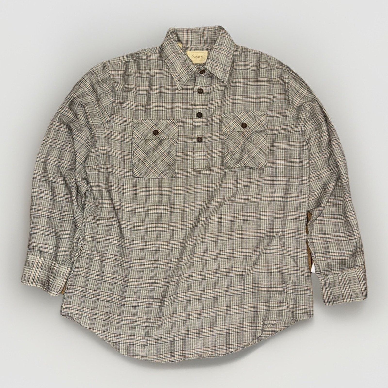Sears × Vintage Sears Popover Shirt Plaid Workwear 70s 80s Permanent Press L Size US L / EU 52-54 / 3 - 1 Thumbnail