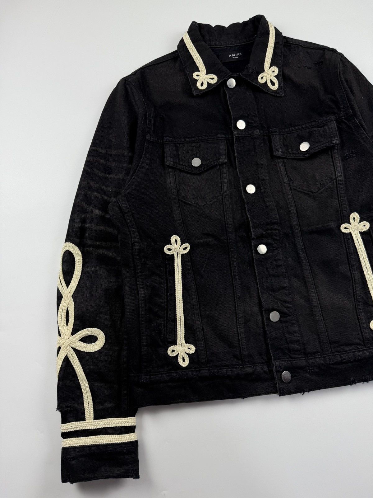 Amiri Amiri Roping Embroidered Denim Trucker Jacket Size US M / EU 48-50 / 2 - 3 Thumbnail