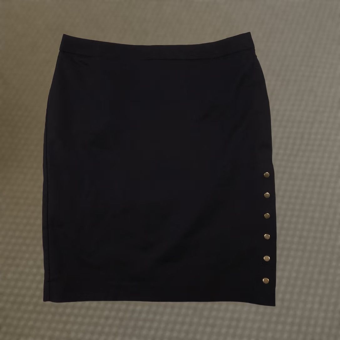 Worthington Worthington Skirt Womens 16 Black Pencil Zip Lined Career Office Snaps Slit Back Zipper Womens Size 38" / US 16 / IT 52 - 1 Thumbnail