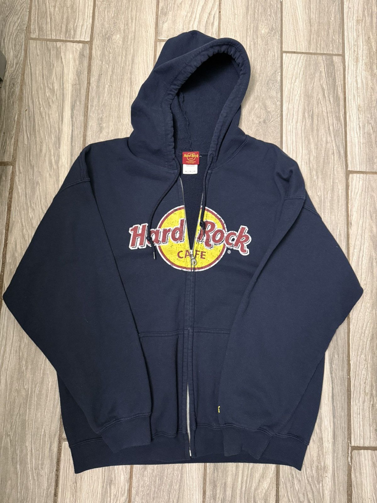 Hard Rock Cafe Hard Rock Cafe New York City Zip Up Jacket Navy Blue/Yellow Size US XL / EU 56 / 4 - 1 Thumbnail