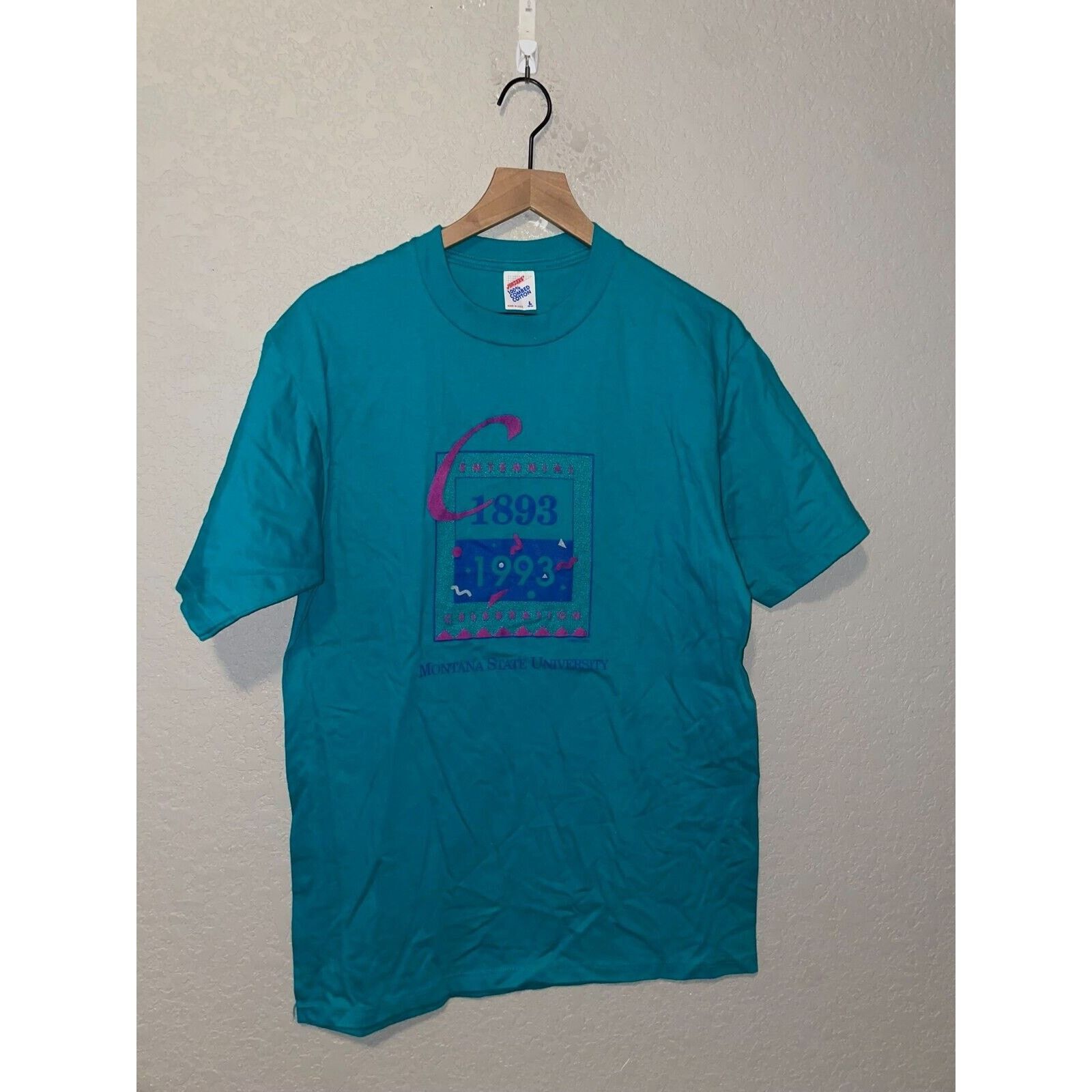 Jerzees Vintage Montana State University Shirt Teal Tee 90s VTG L Size US L / EU 52-54 / 3 - 1 Thumbnail