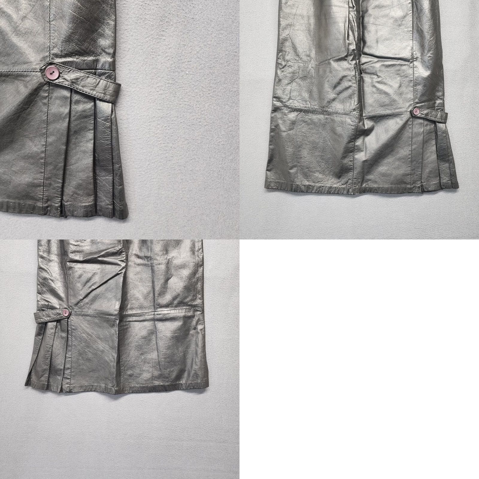 G-III VINTAGE G-III Leather Skirt Womens 5 Black Long A-Line Skirt Midi Pleats Womens Size 27" / US 4 / IT 40 - 9 Thumbnail