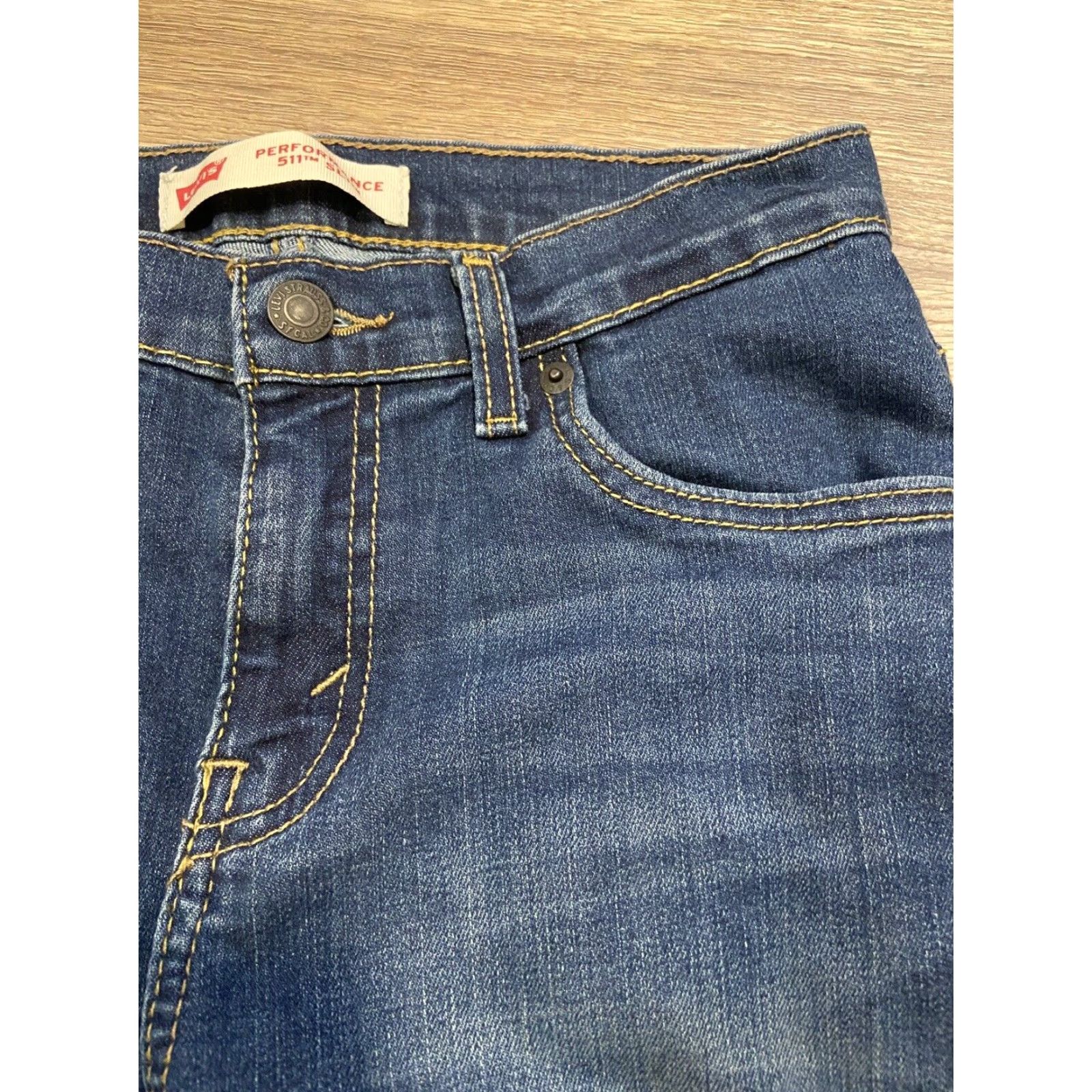 Levi's Levi’s 511 Jeans Womens Blue Straight Performance SZ 14 W27xL27 Size 36" / US 14 / IT 50 - 2 Thumbnail